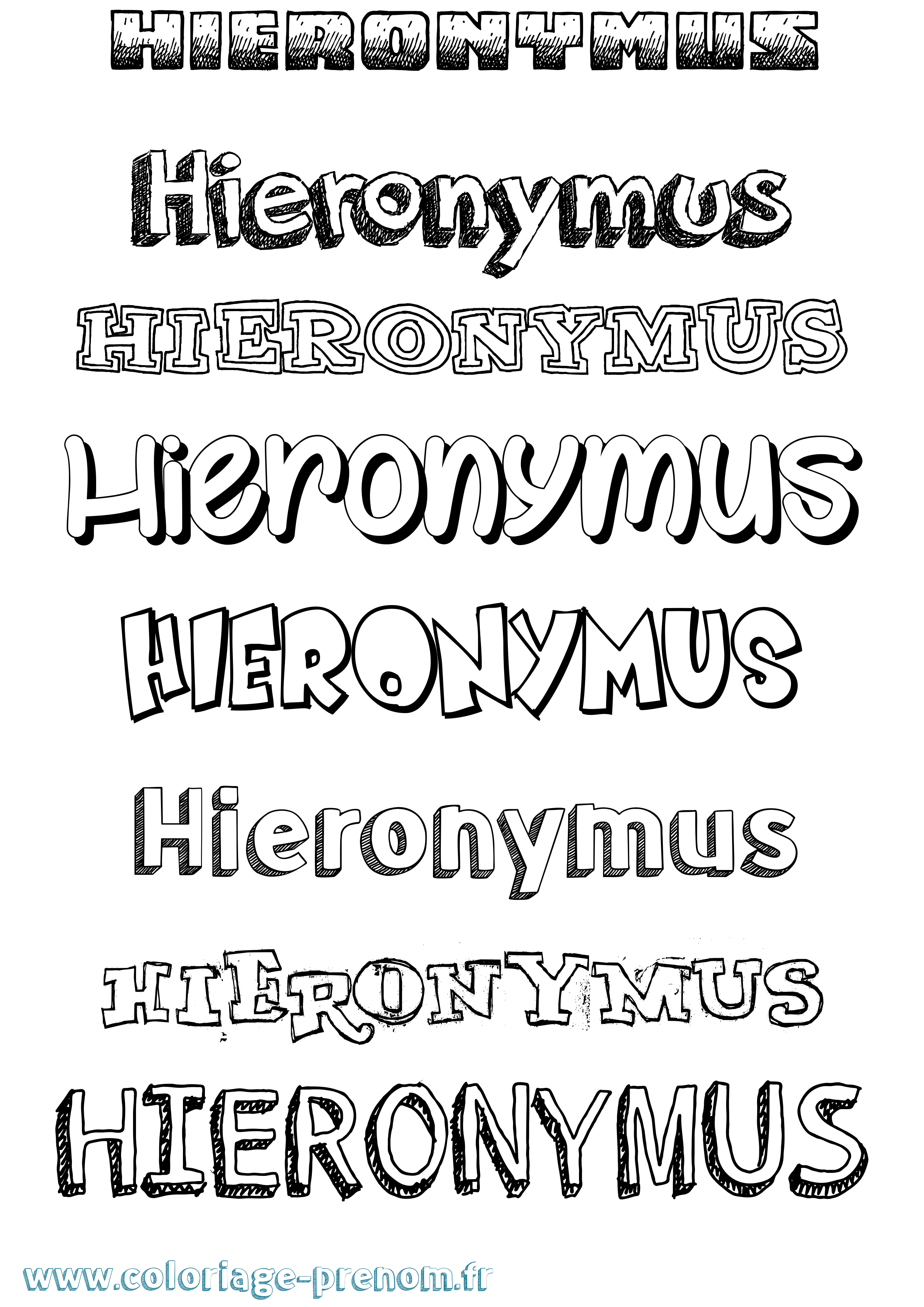Coloriage Hieronymus Dessiné Coloriage prénom Hieronymus Dessiné