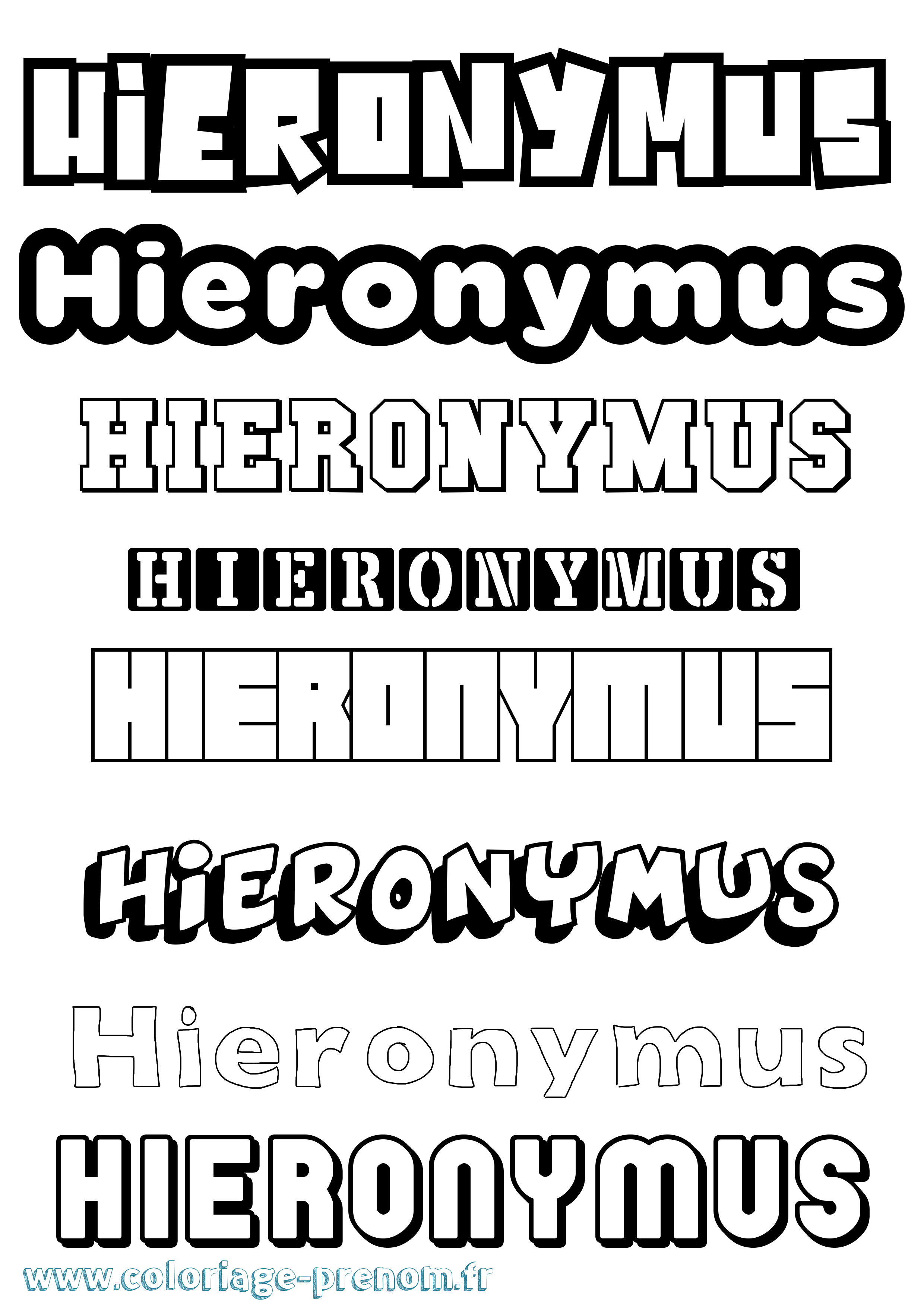 Coloriage Hieronymus Simple Coloriage prénom Hieronymus Simple