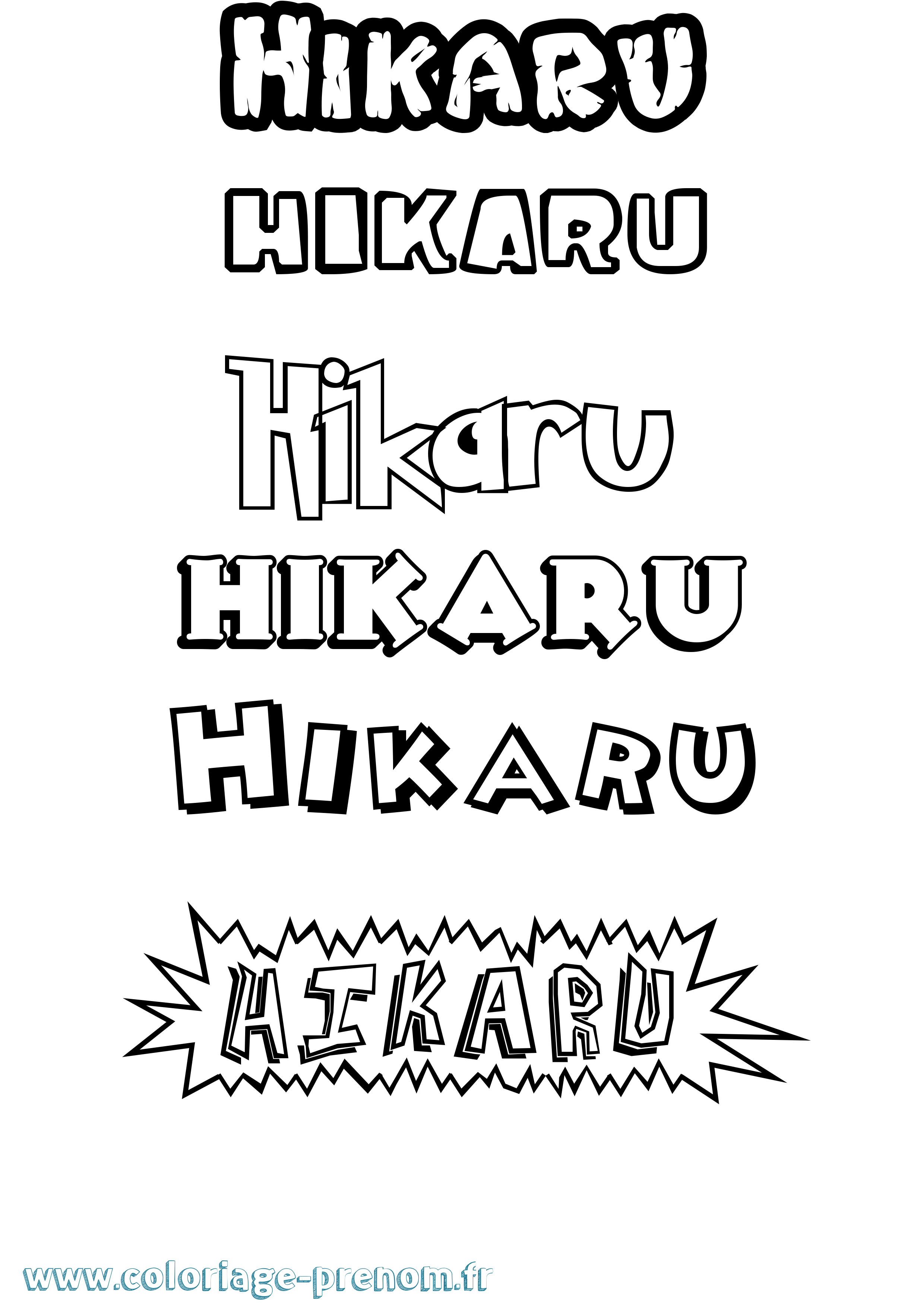 Coloriage Hikaru Dessin Animé Coloriage prénom Hikaru Dessin Animé