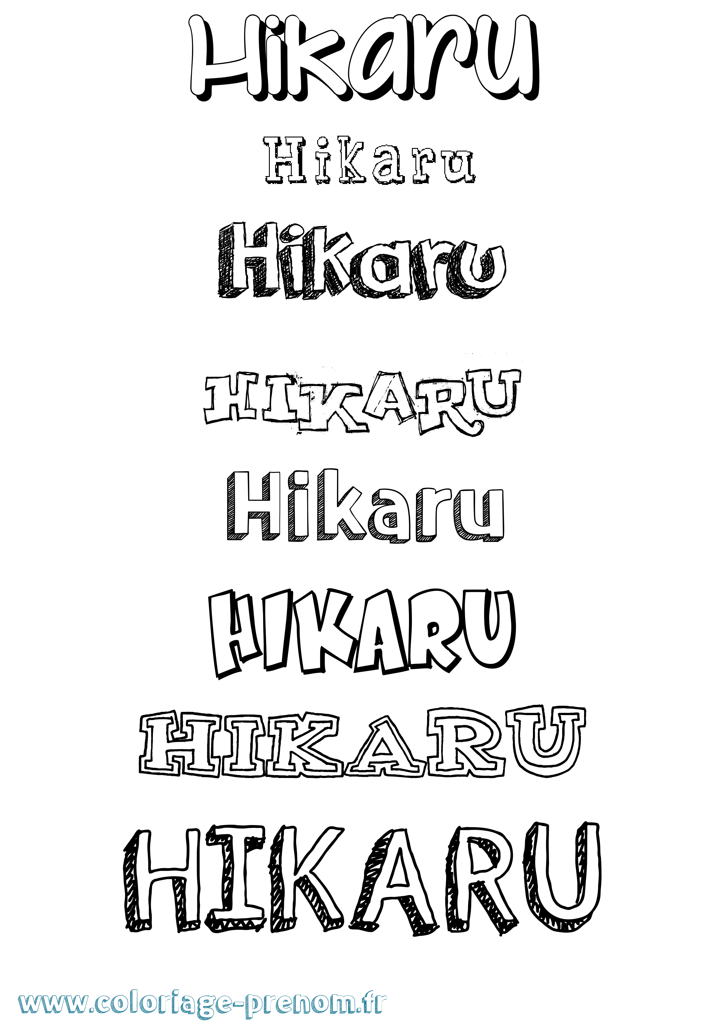 Coloriage Hikaru Dessiné Coloriage prénom Hikaru Dessiné