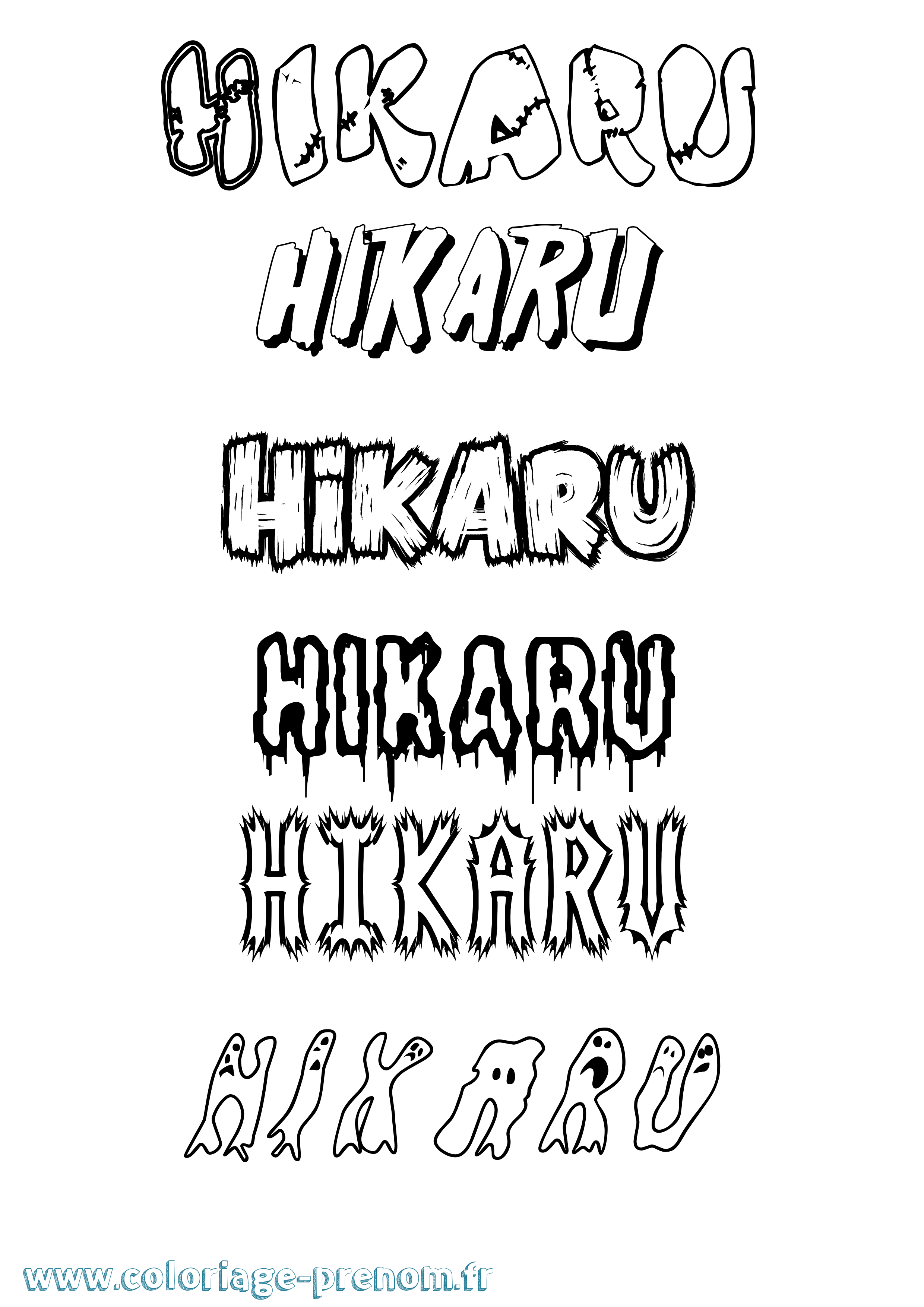 Coloriage Hikaru Frisson Coloriage prénom Hikaru Frisson