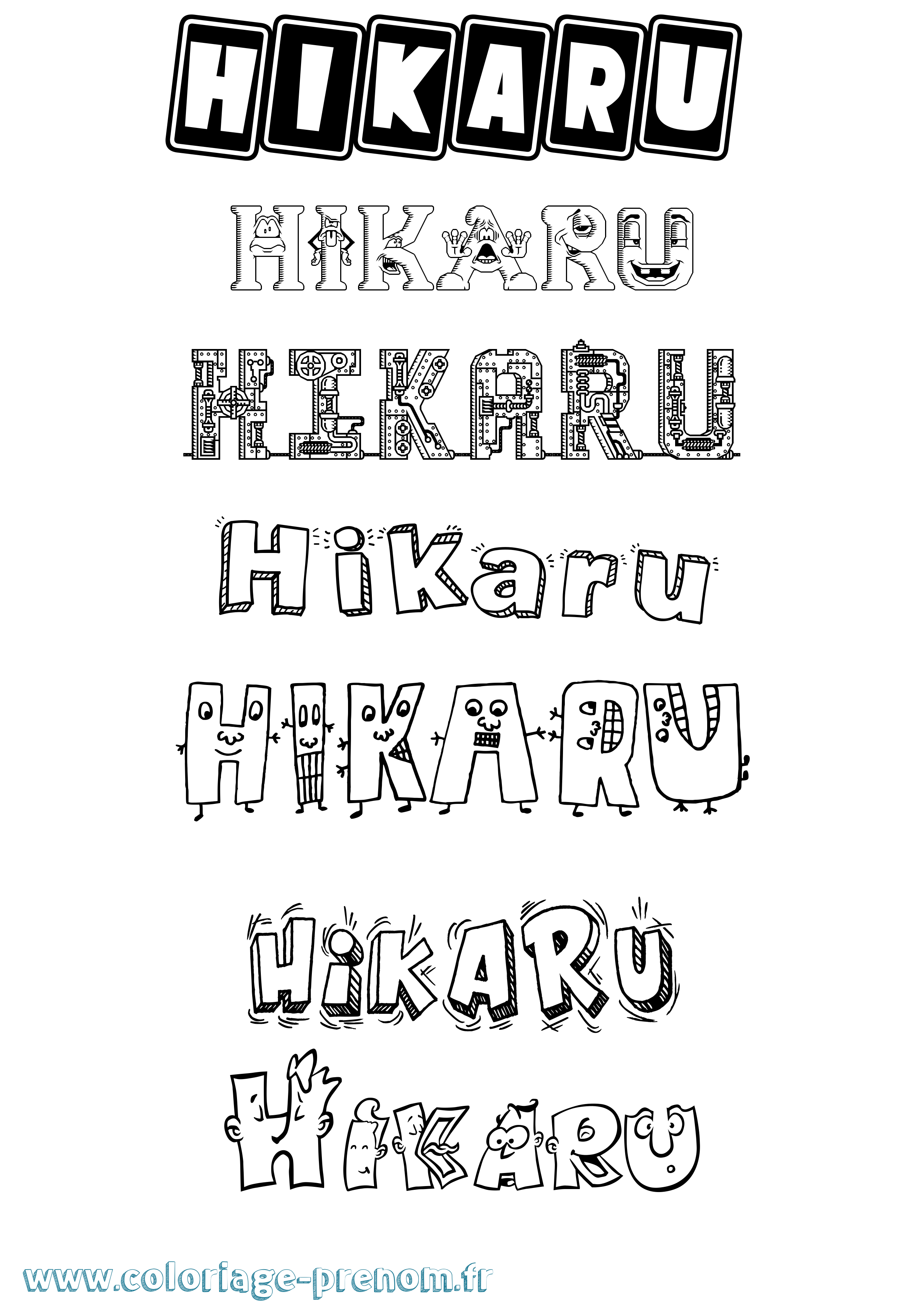 Coloriage Hikaru Fun Coloriage prénom Hikaru Fun