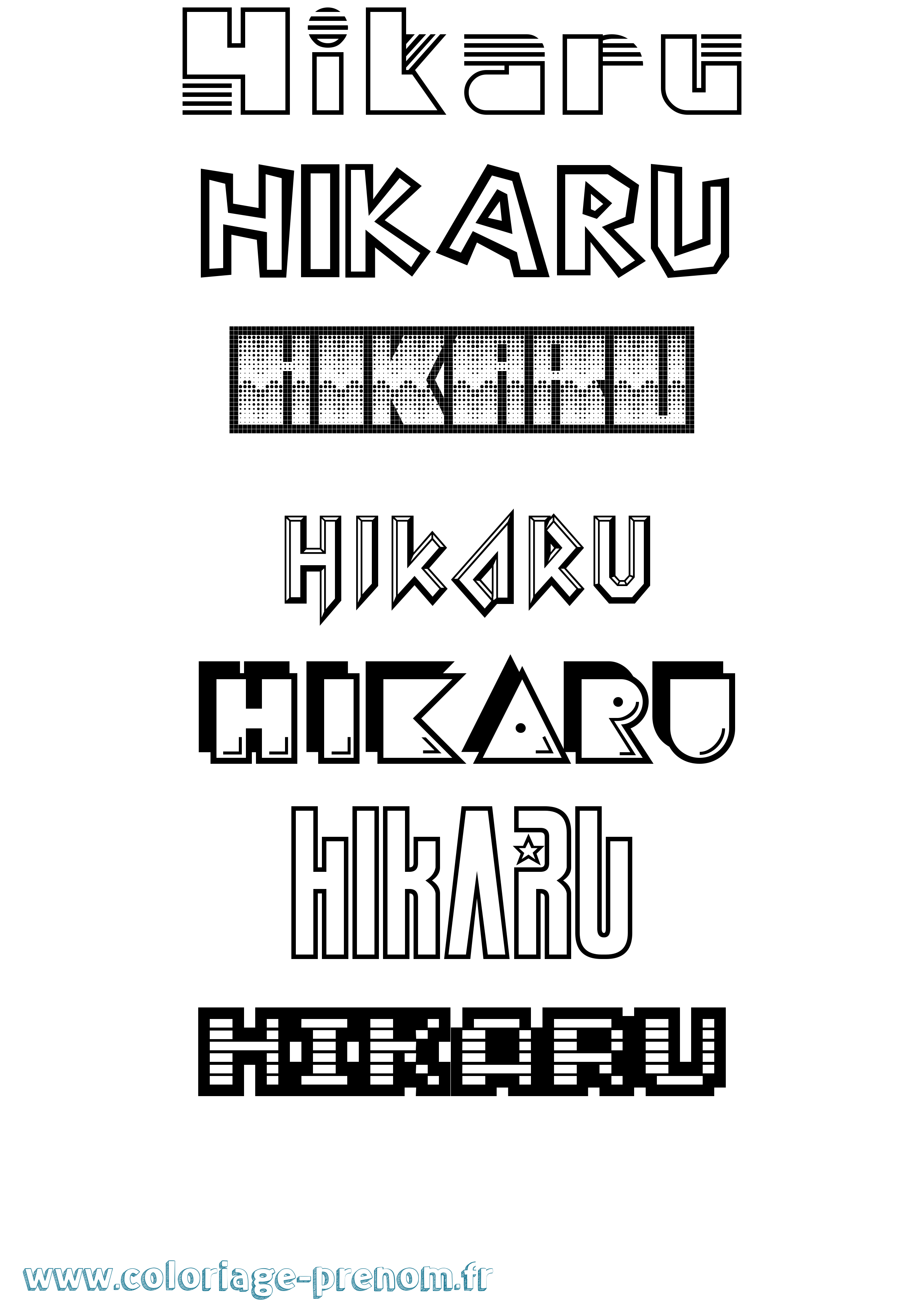 Coloriage Hikaru Jeux Vidéos Coloriage prénom Hikaru Jeux Vidéos