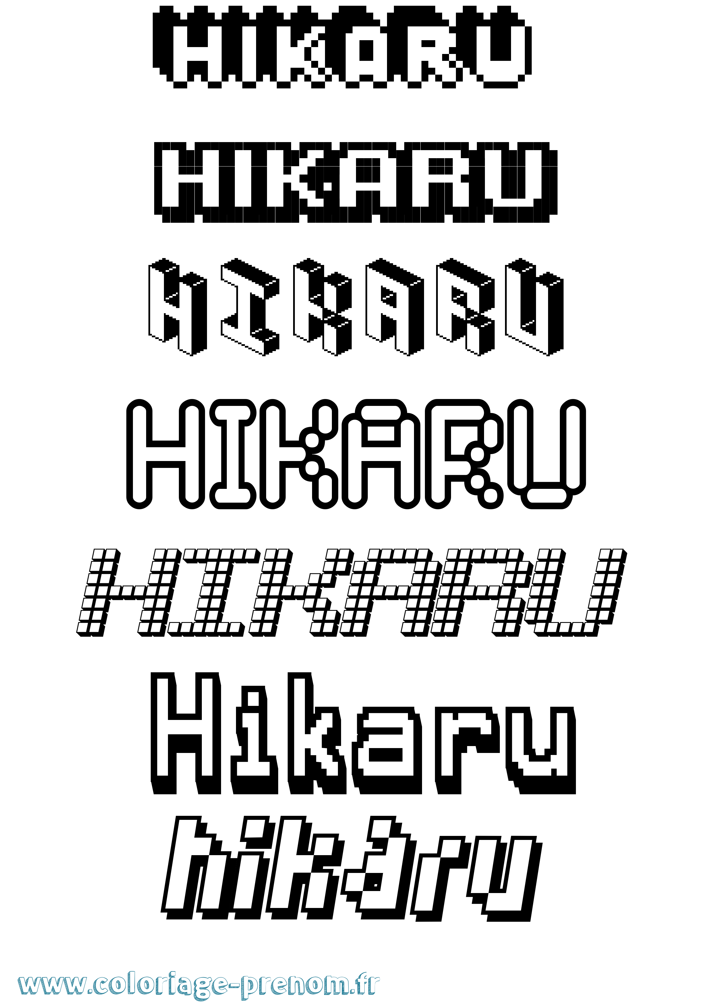 Coloriage Hikaru Pixel Coloriage prénom Hikaru Pixel