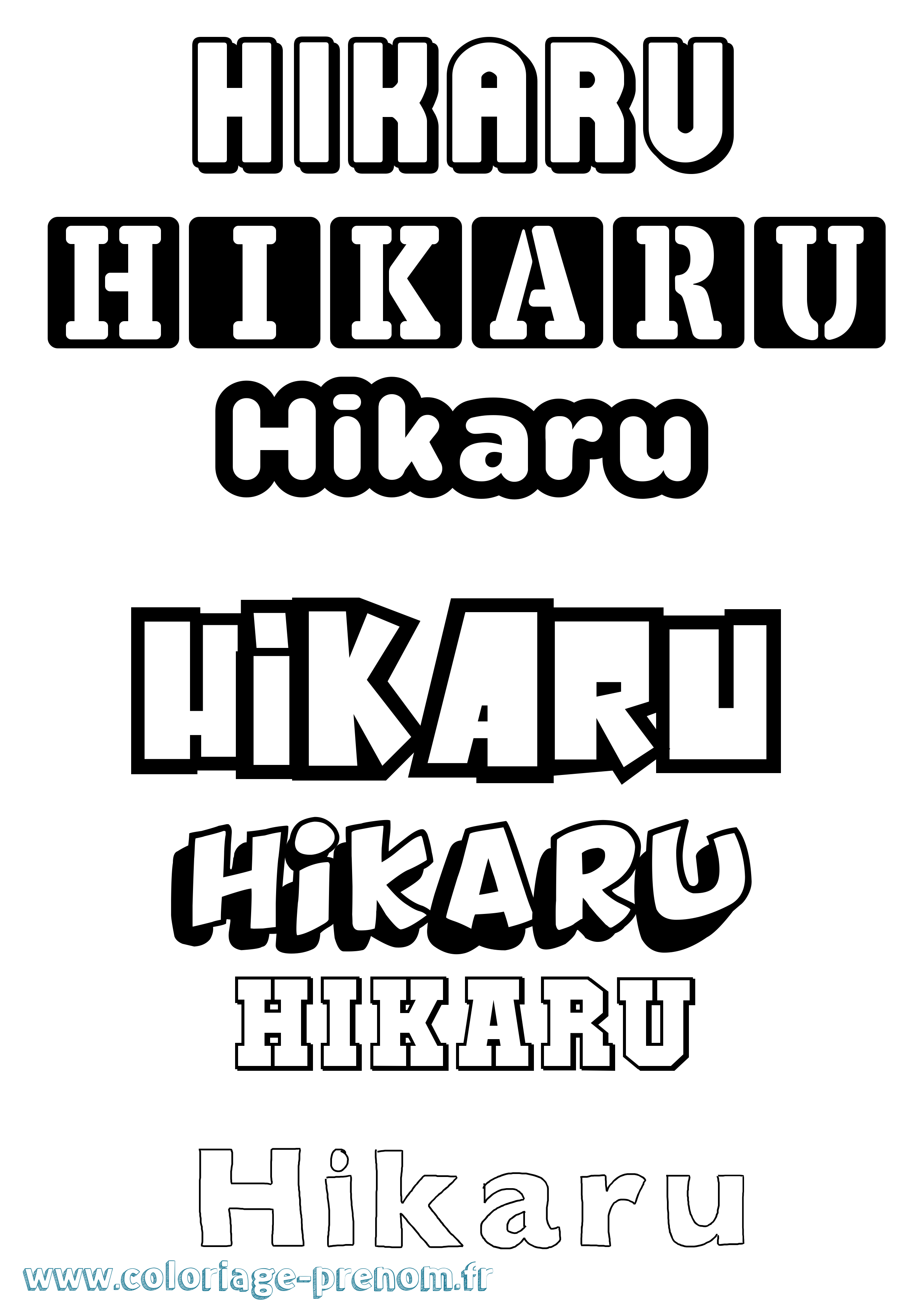 Coloriage Hikaru Simple Coloriage prénom Hikaru Simple