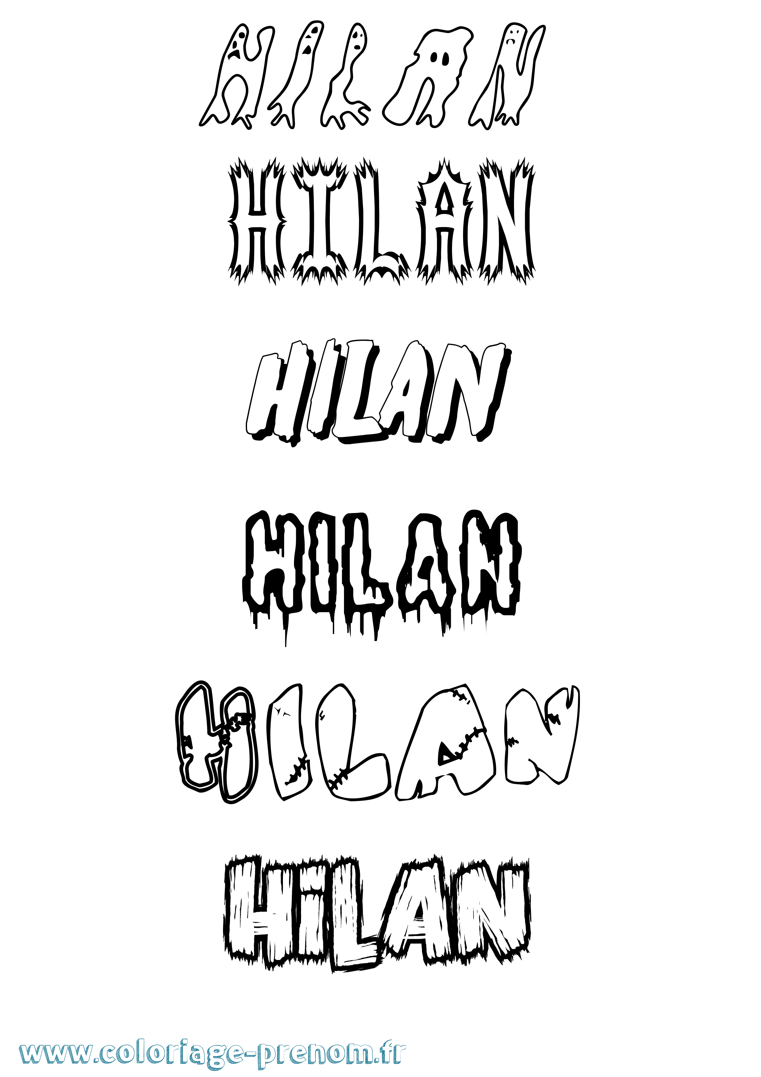 Coloriage Hilan Frisson Coloriage prénom Hilan Frisson