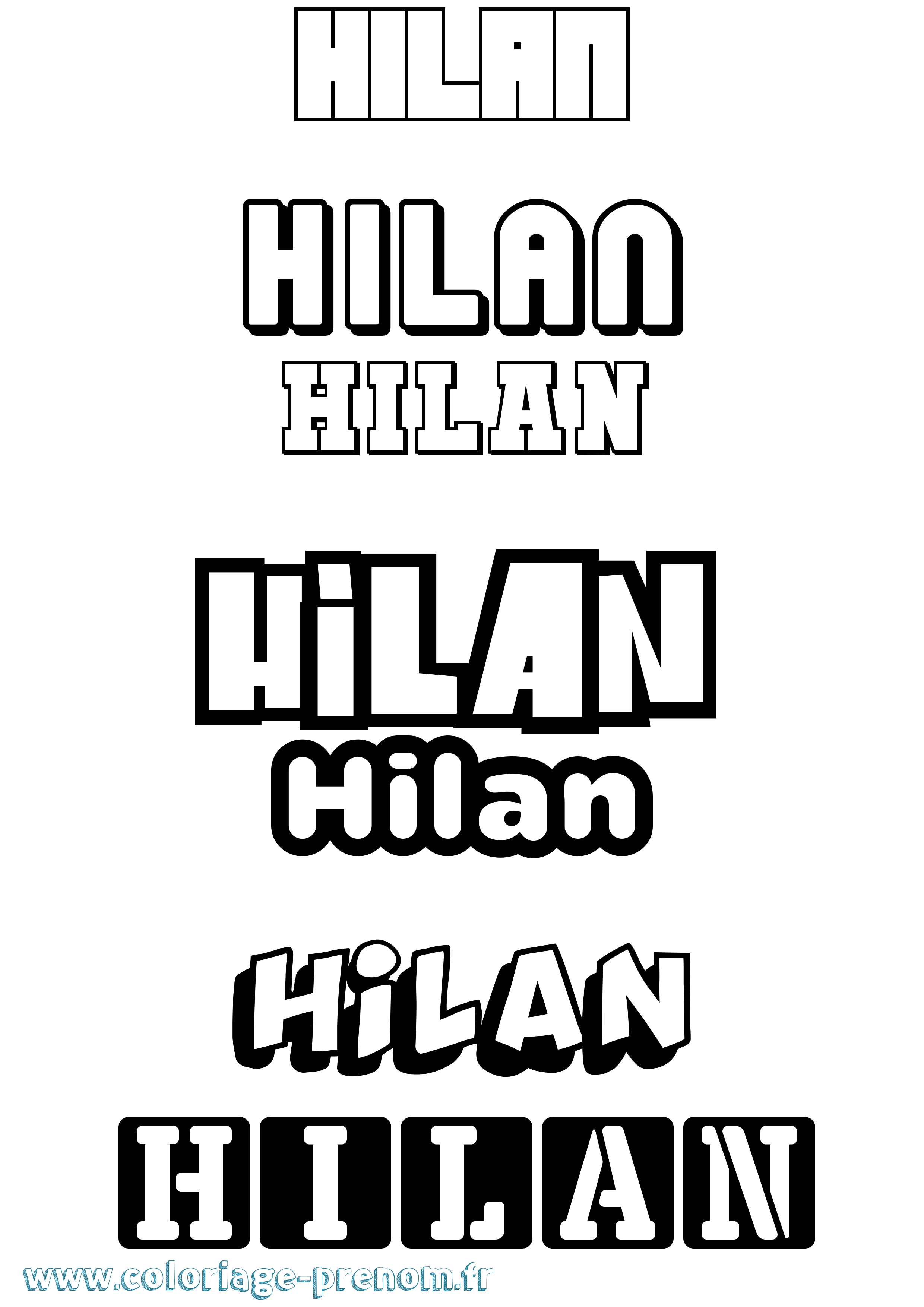Coloriage Hilan Simple Coloriage prénom Hilan Simple