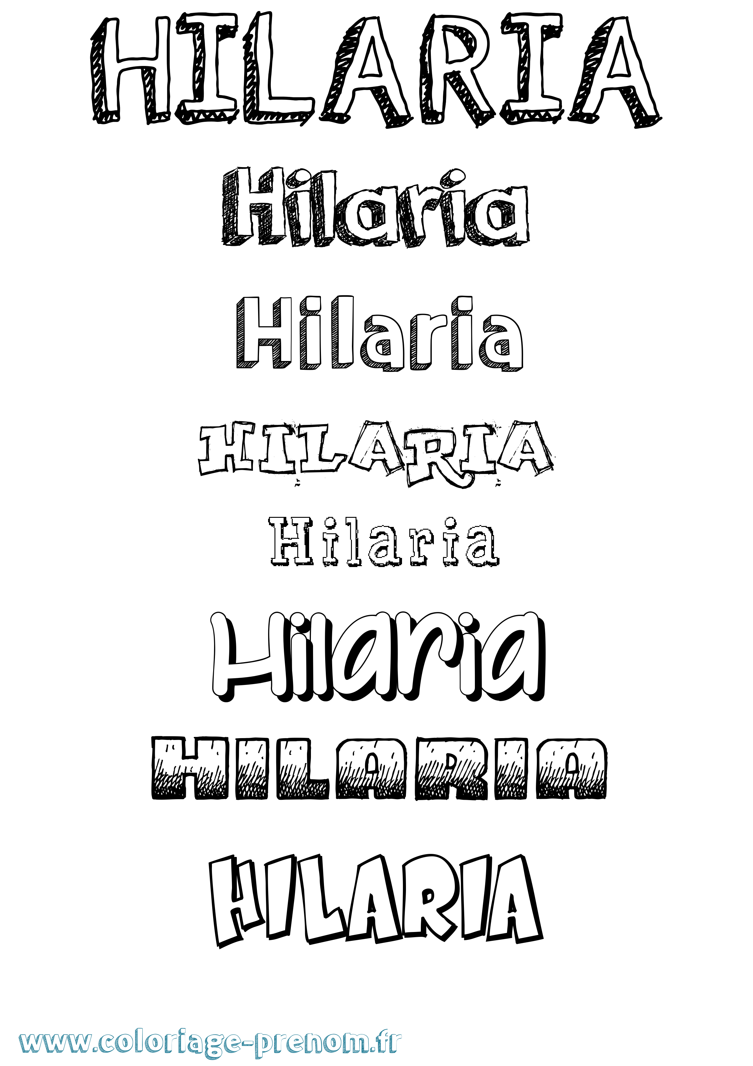 Coloriage Hilaria Dessiné Coloriage prénom Hilaria Dessiné
