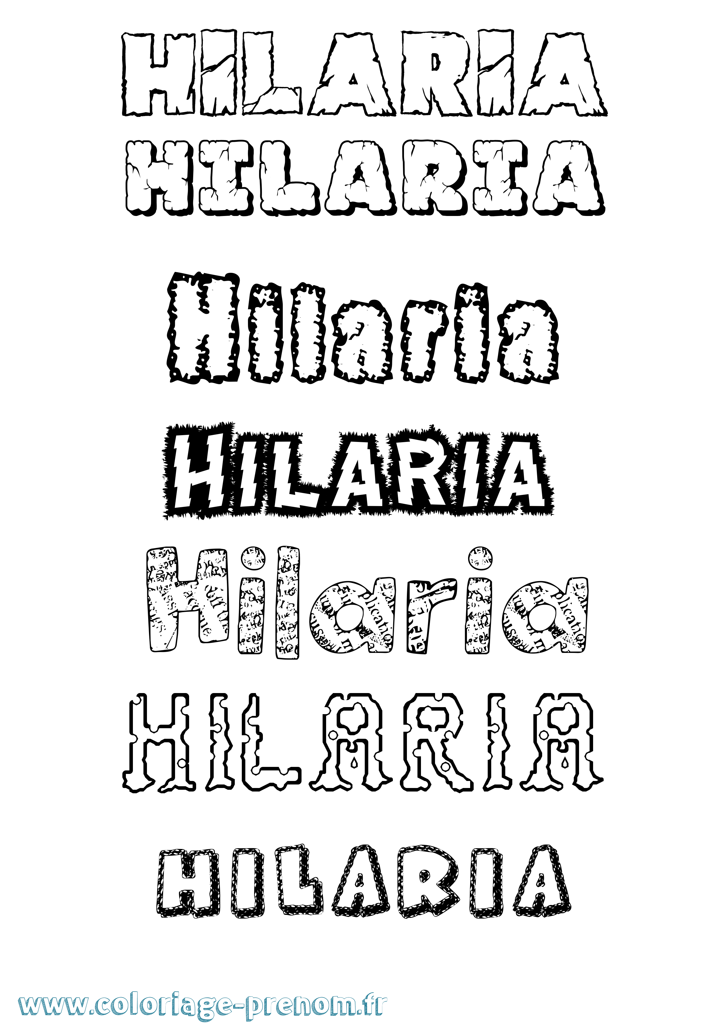 Coloriage Hilaria Destructuré Coloriage prénom Hilaria Destructuré