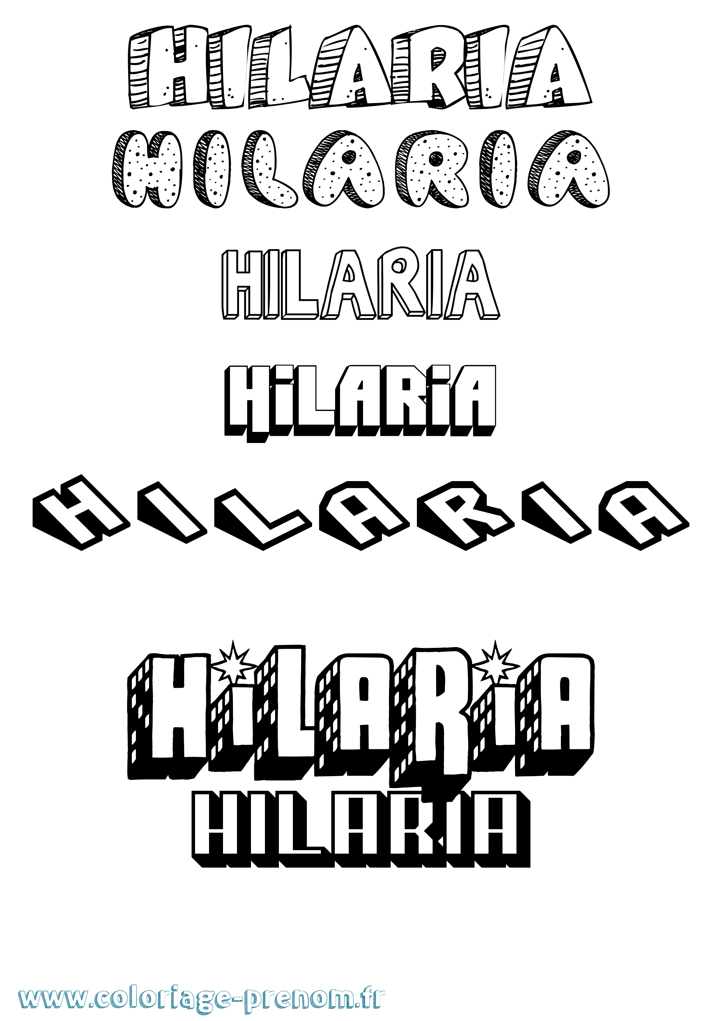 Coloriage Hilaria Effet 3D Coloriage prénom Hilaria Effet 3D