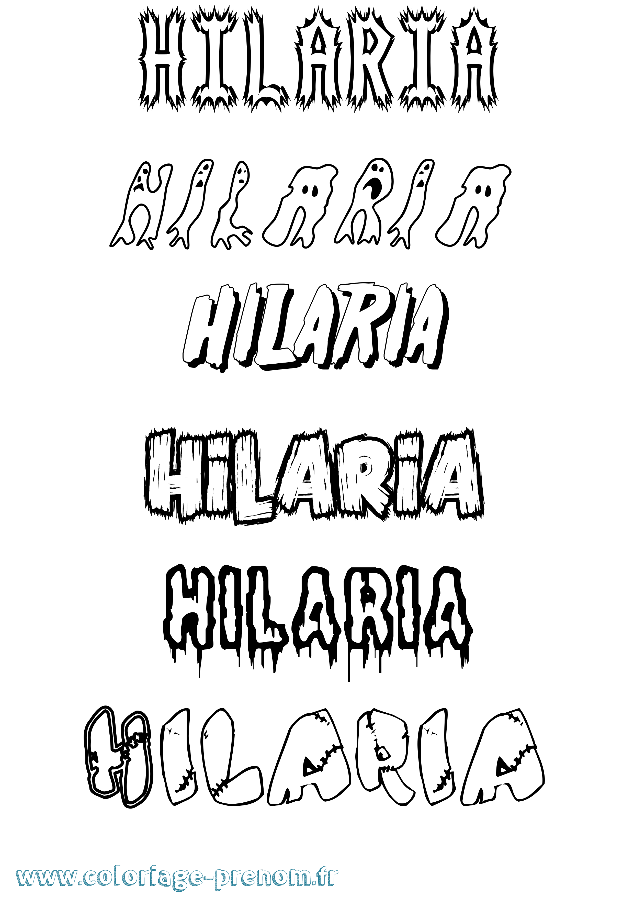 Coloriage Hilaria Frisson Coloriage prénom Hilaria Frisson