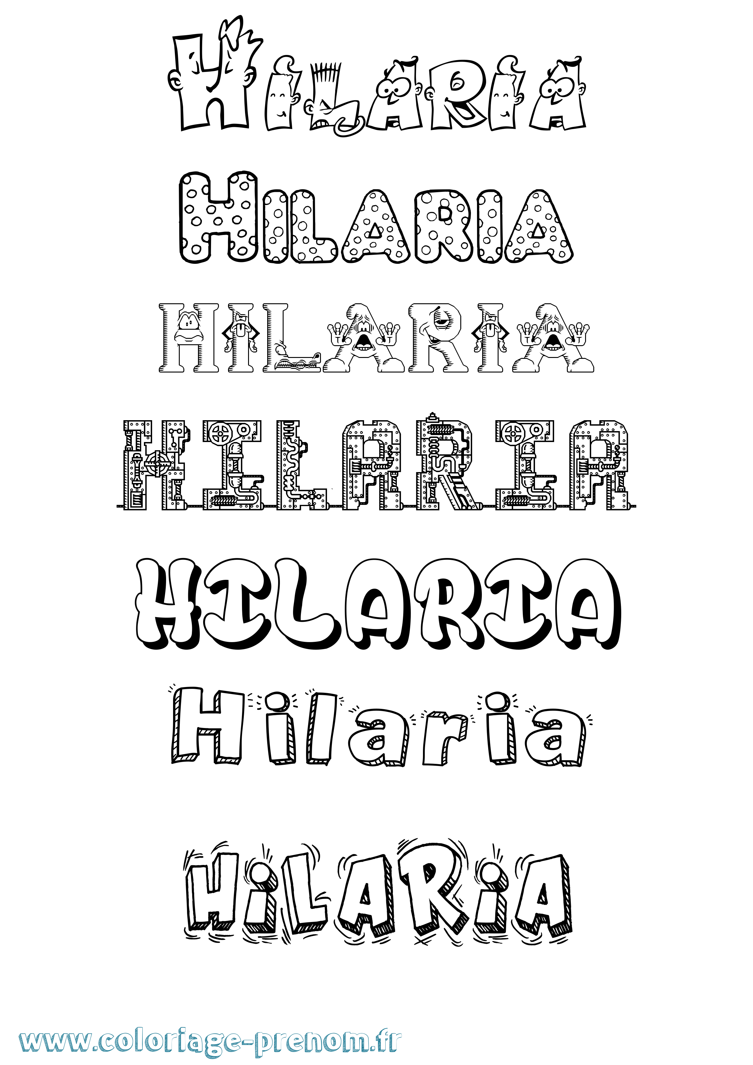 Coloriage Hilaria Fun Coloriage prénom Hilaria Fun