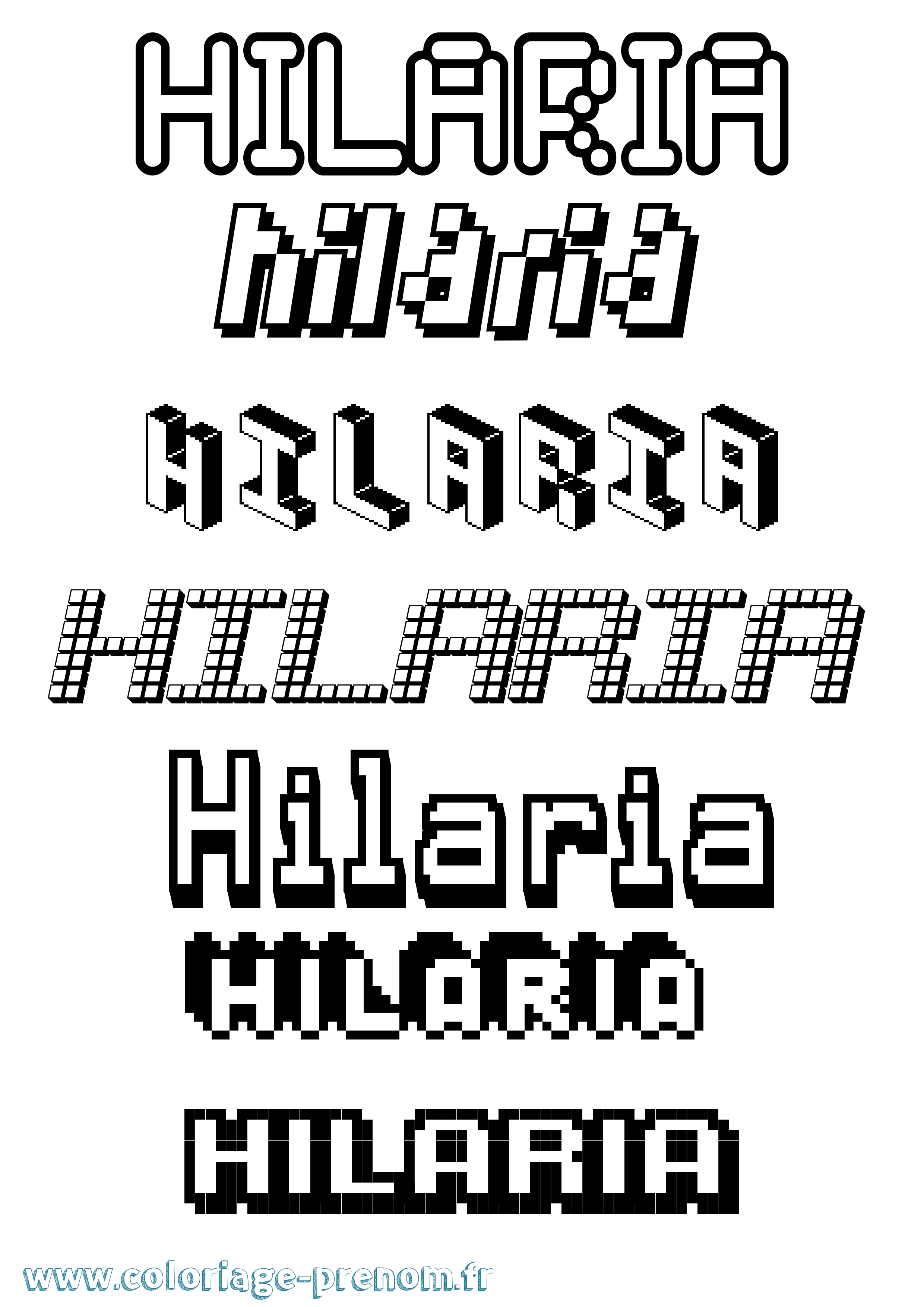 Coloriage Hilaria Pixel Coloriage prénom Hilaria Pixel