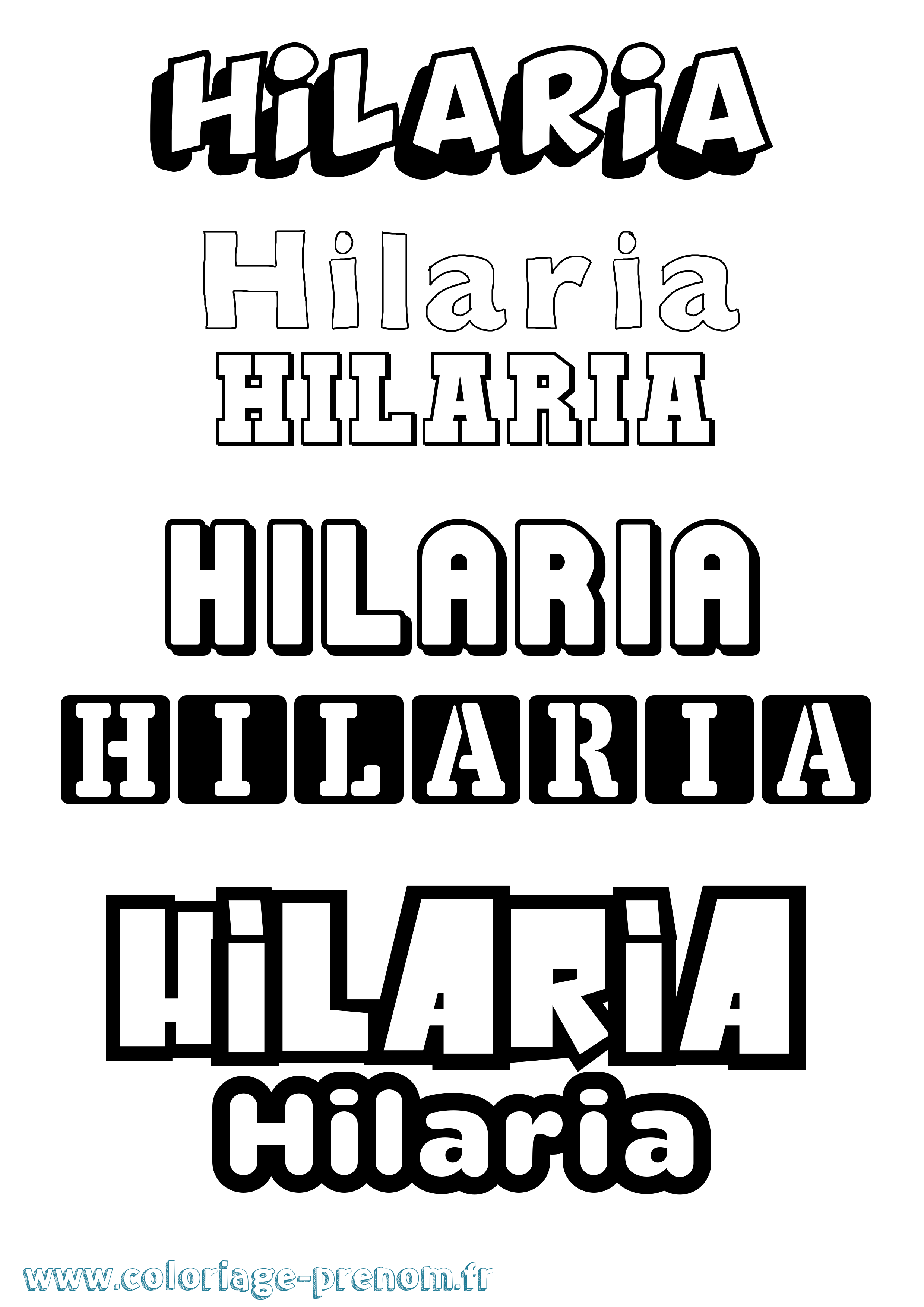 Coloriage Hilaria Simple Coloriage prénom Hilaria Simple