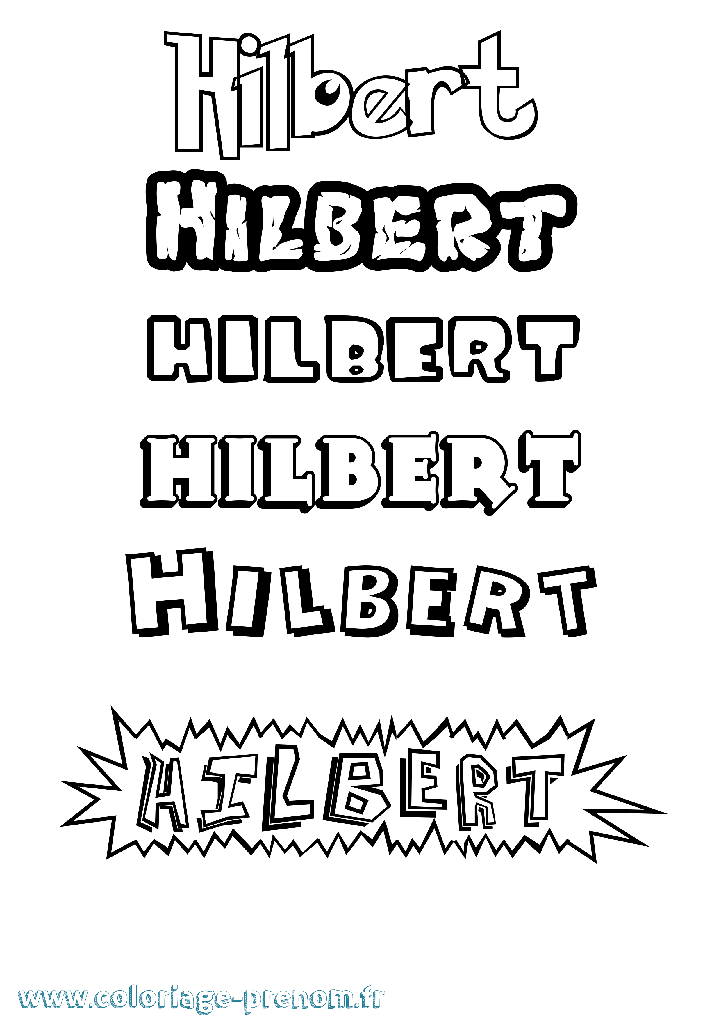 Coloriage Hilbert Dessin Animé Coloriage prénom Hilbert Dessin Animé