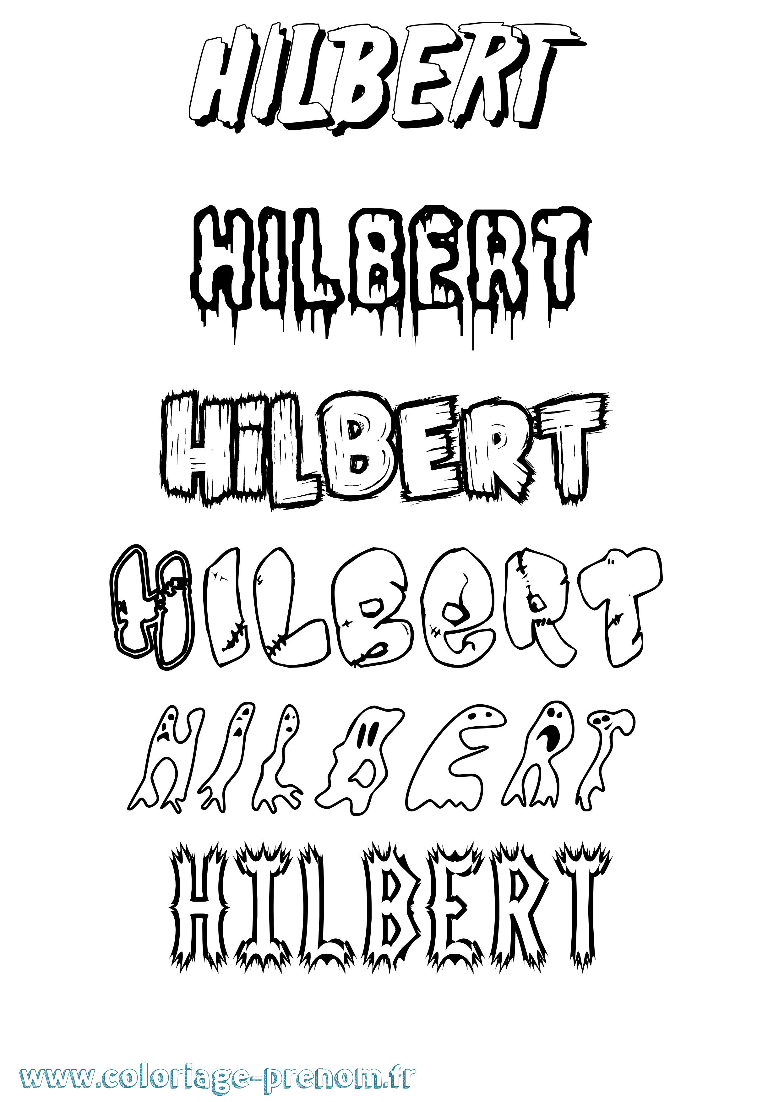 Coloriage Hilbert Frisson Coloriage prénom Hilbert Frisson