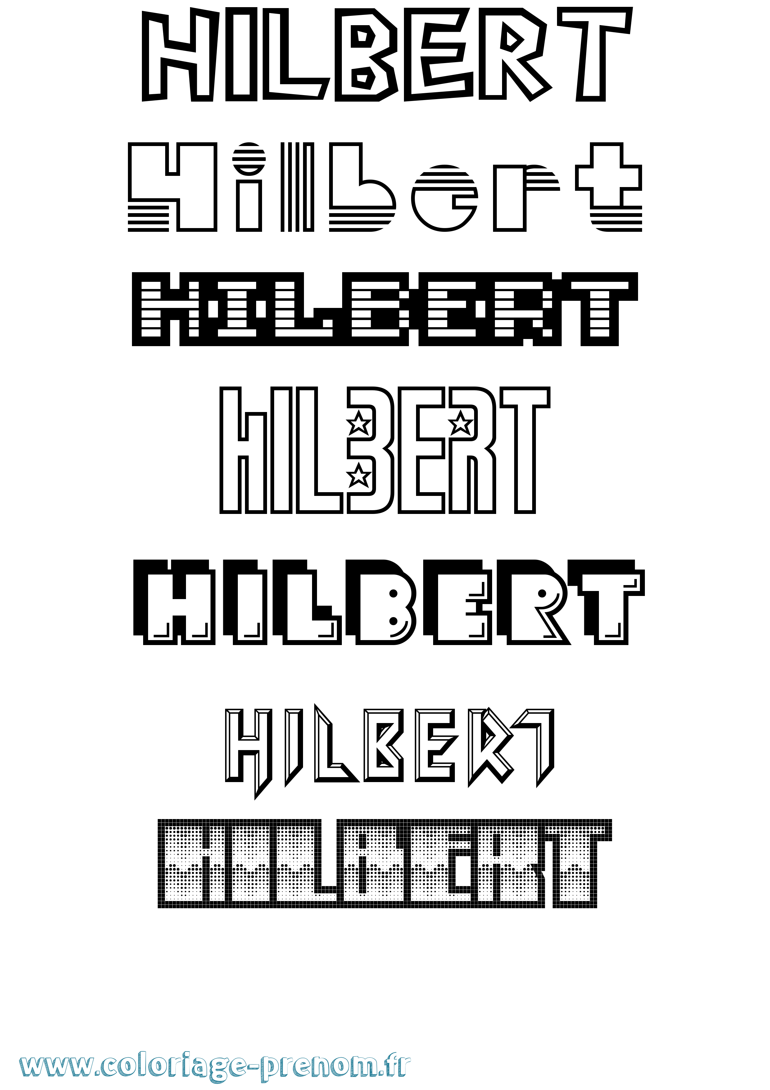 Coloriage Hilbert Jeux Vidéos Coloriage prénom Hilbert Jeux Vidéos