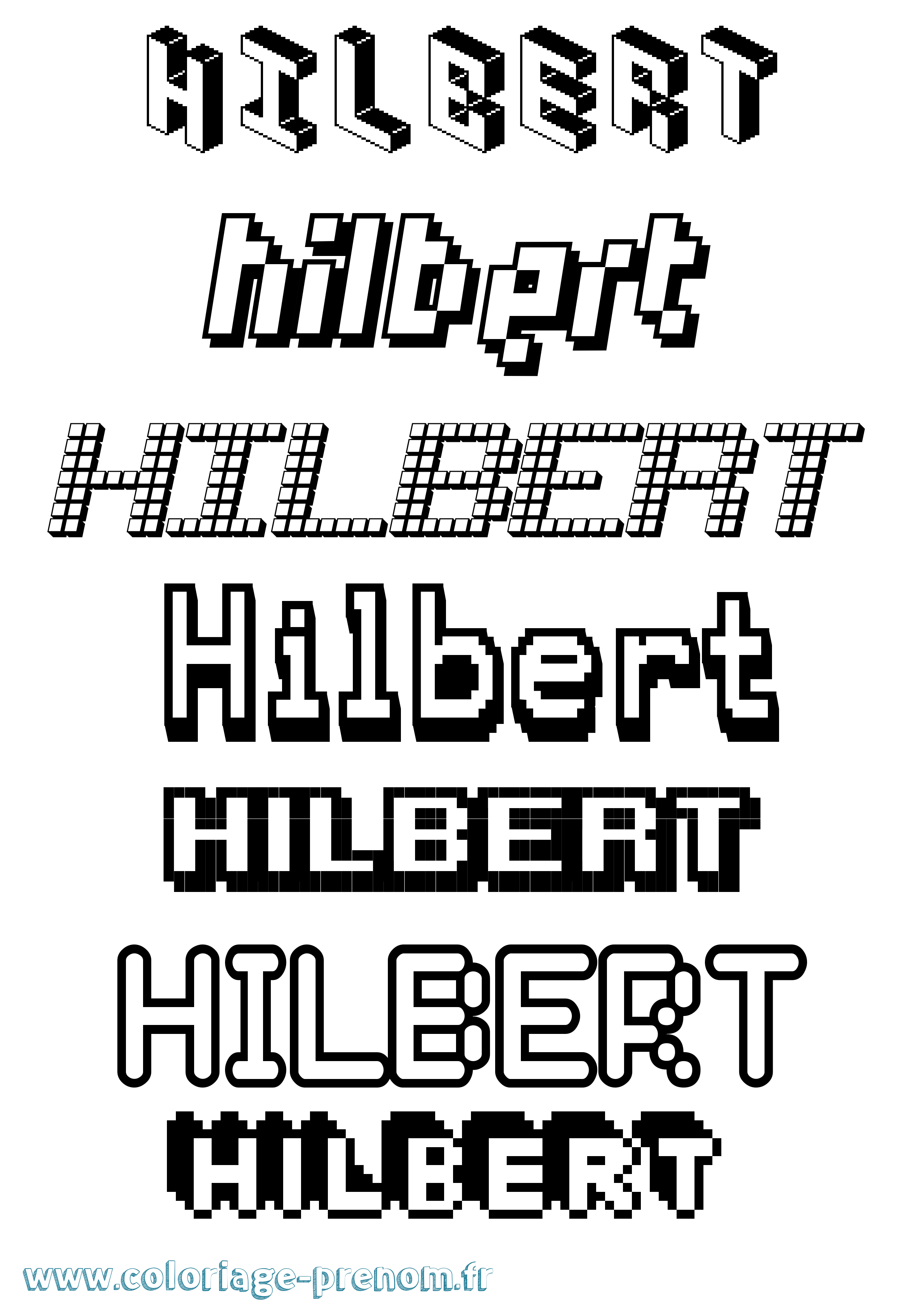 Coloriage Hilbert Pixel Coloriage prénom Hilbert Pixel