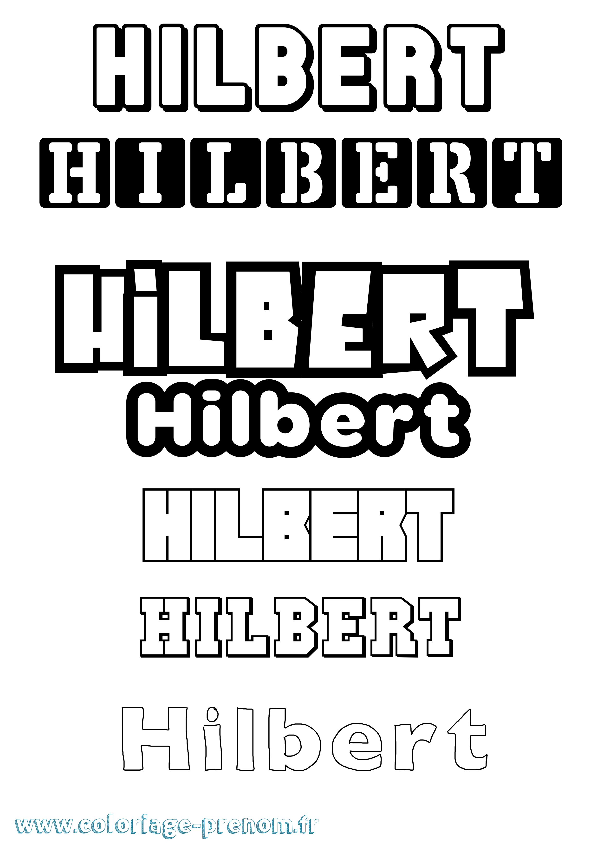 Coloriage Hilbert Simple Coloriage prénom Hilbert Simple