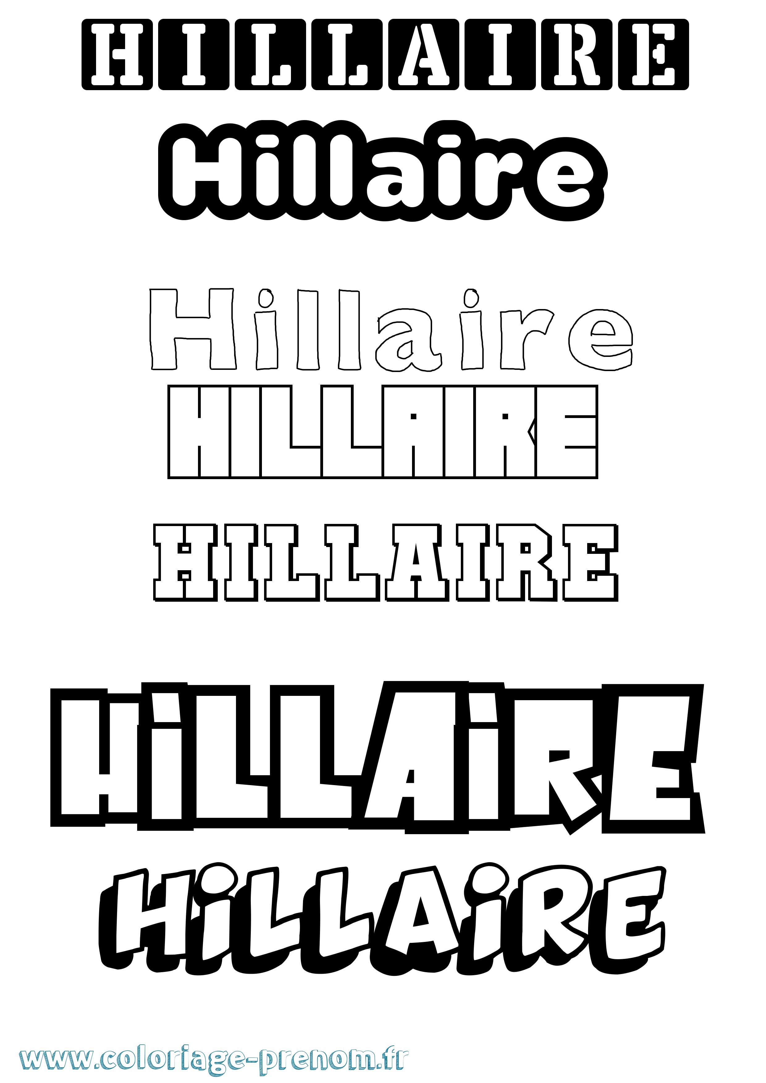Coloriage Hillaire Simple Coloriage prénom Hillaire Simple
