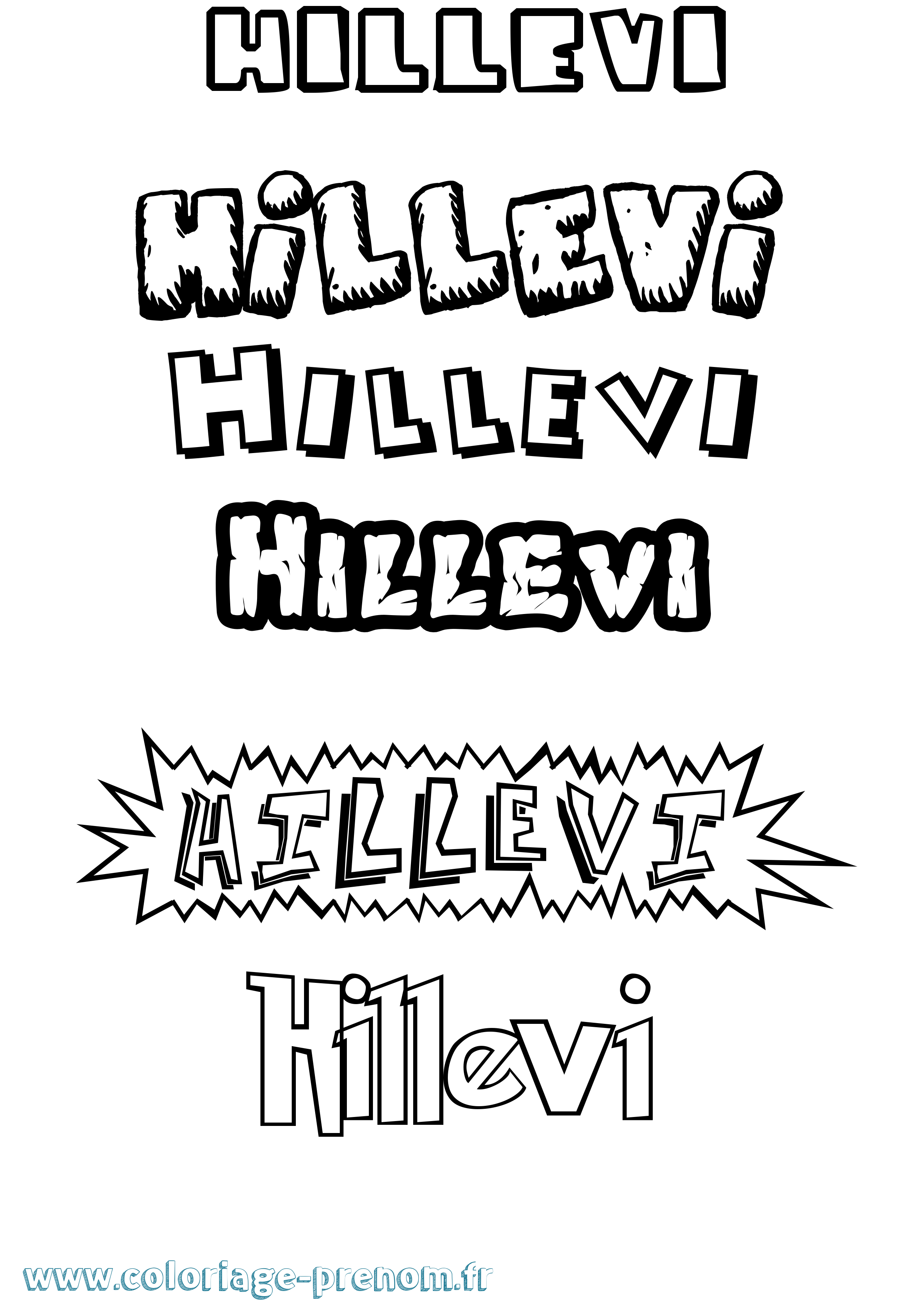 Coloriage Hillevi Dessin Animé Coloriage prénom Hillevi Dessin Animé