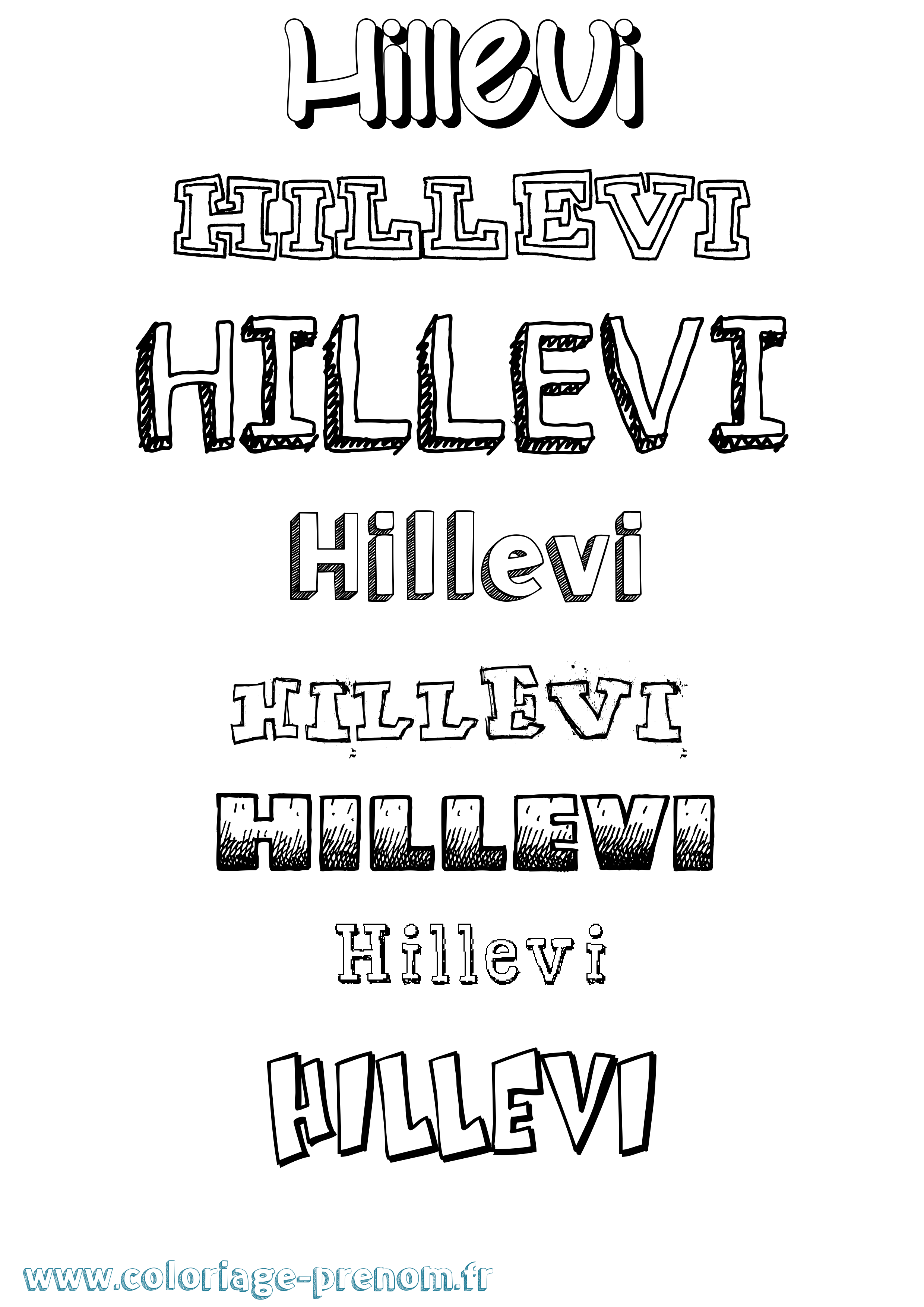 Coloriage Hillevi Dessiné Coloriage prénom Hillevi Dessiné