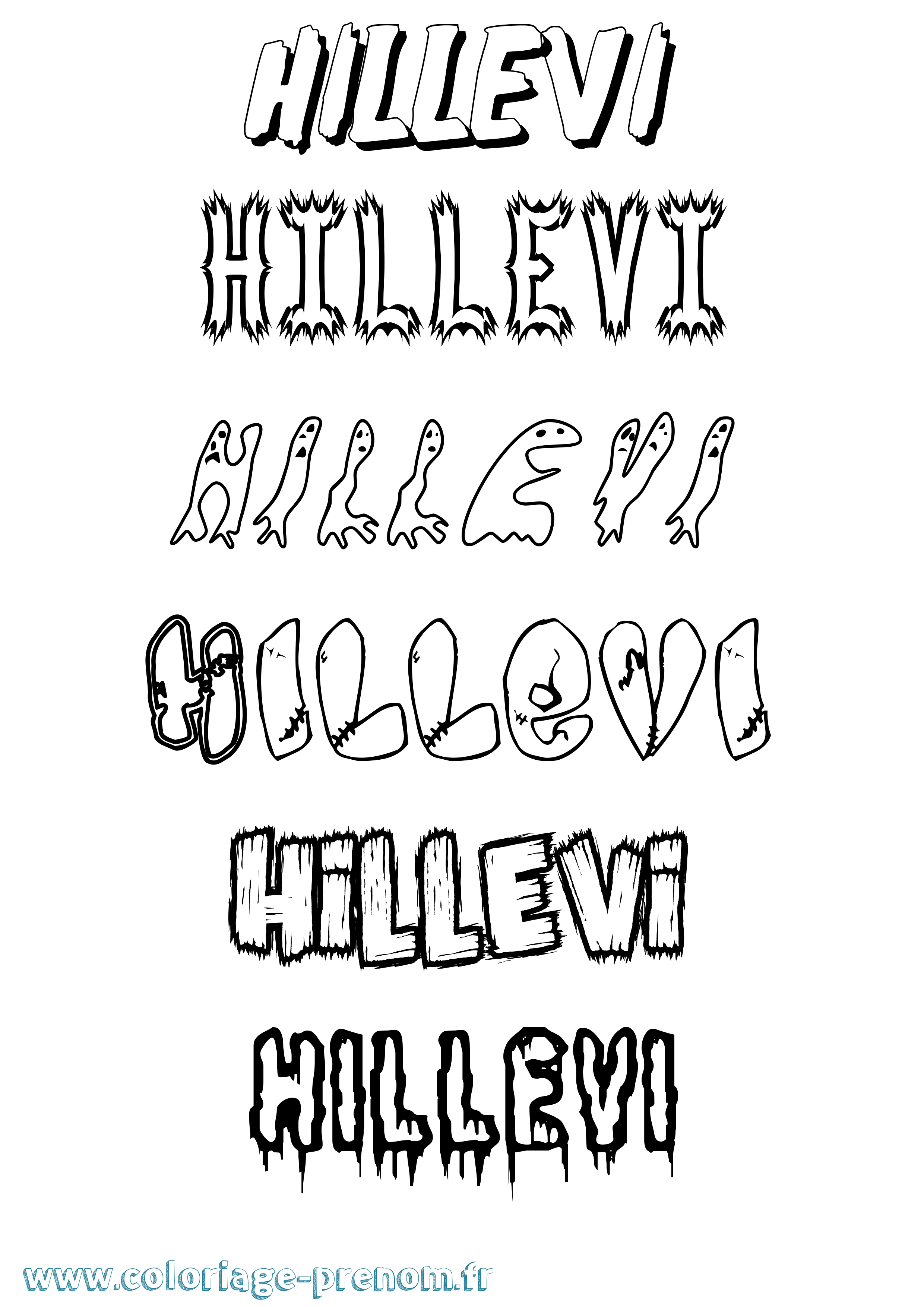 Coloriage Hillevi Frisson Coloriage prénom Hillevi Frisson
