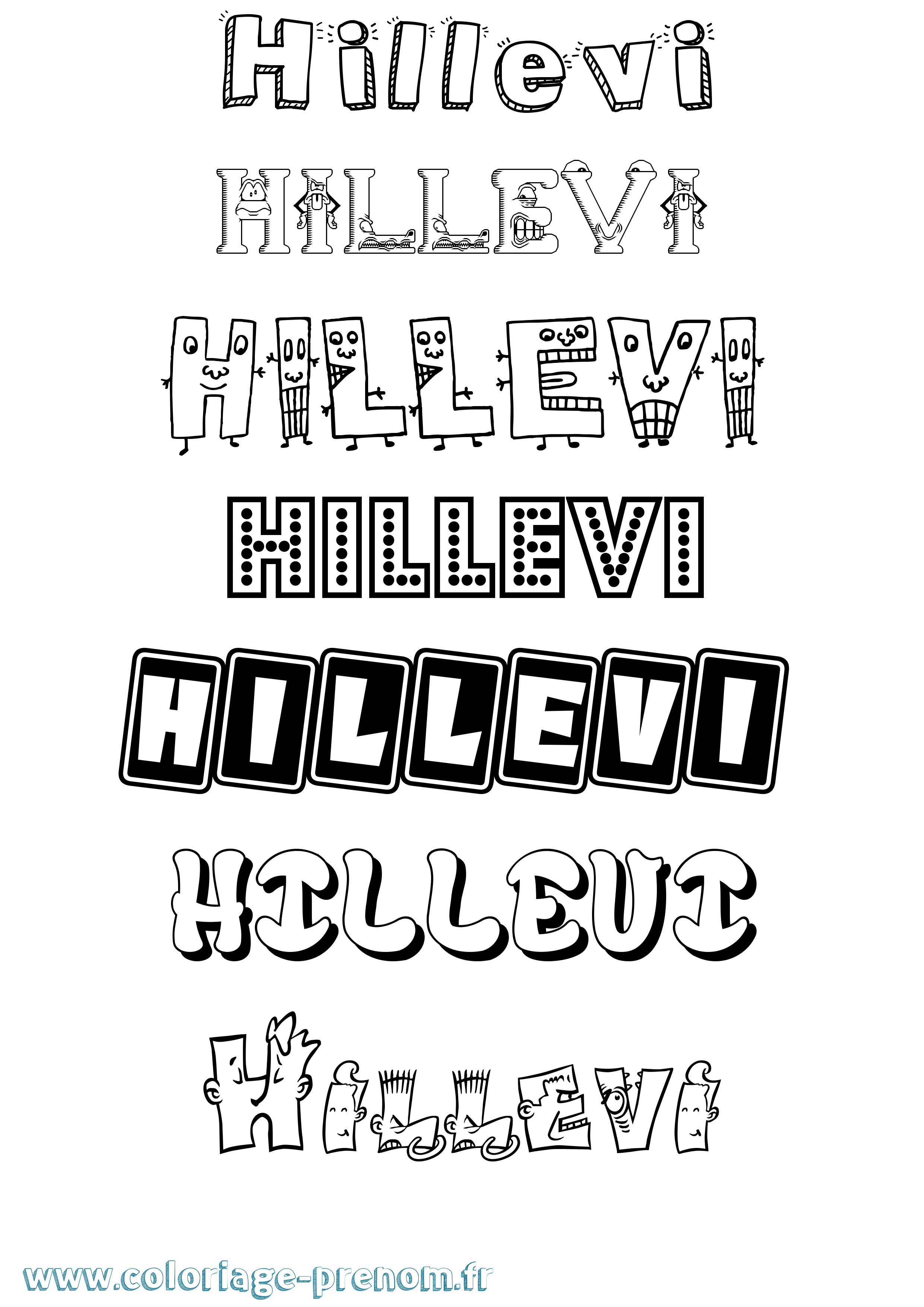 Coloriage Hillevi Fun Coloriage prénom Hillevi Fun