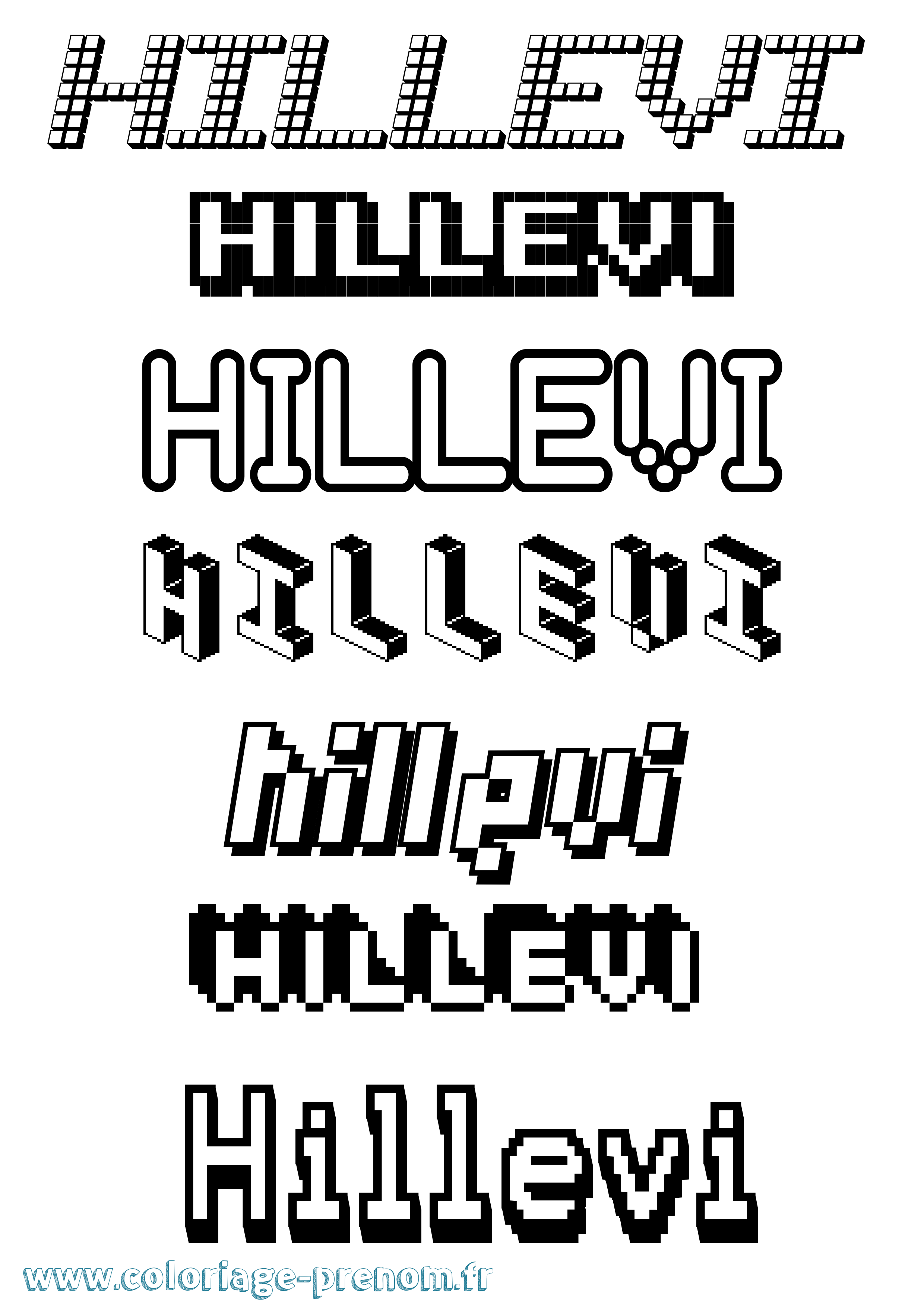 Coloriage Hillevi Pixel Coloriage prénom Hillevi Pixel