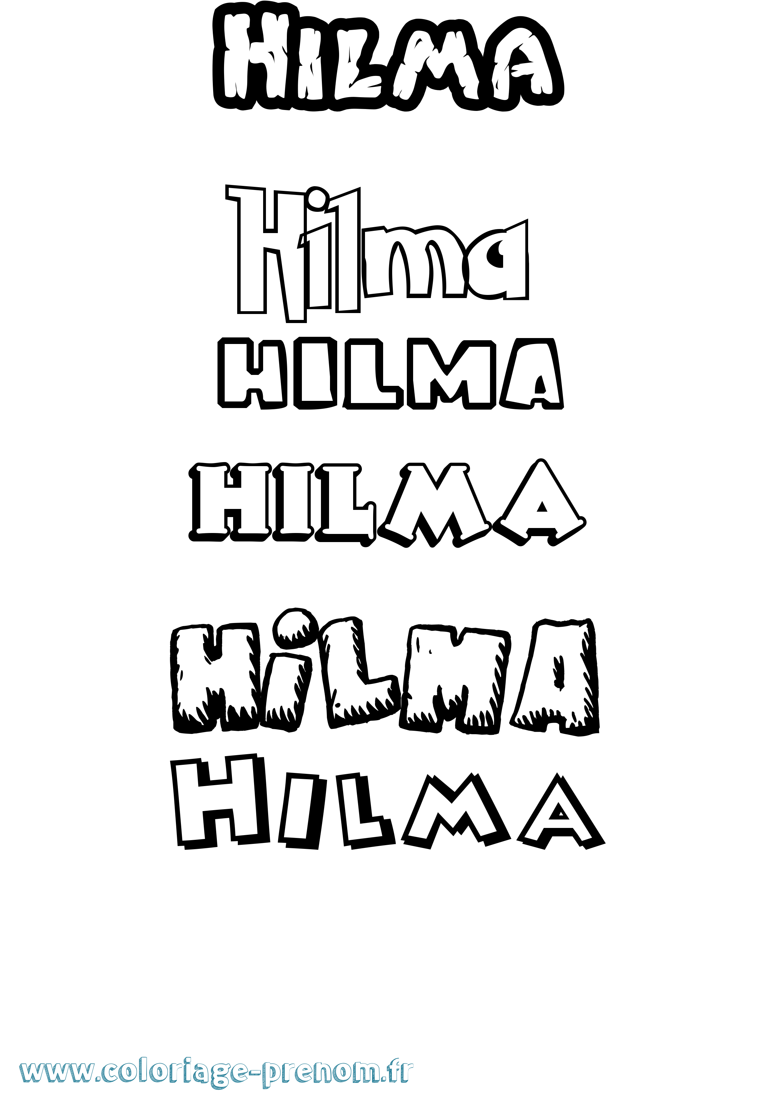 Coloriage Hilma Dessin Animé Coloriage prénom Hilma Dessin Animé