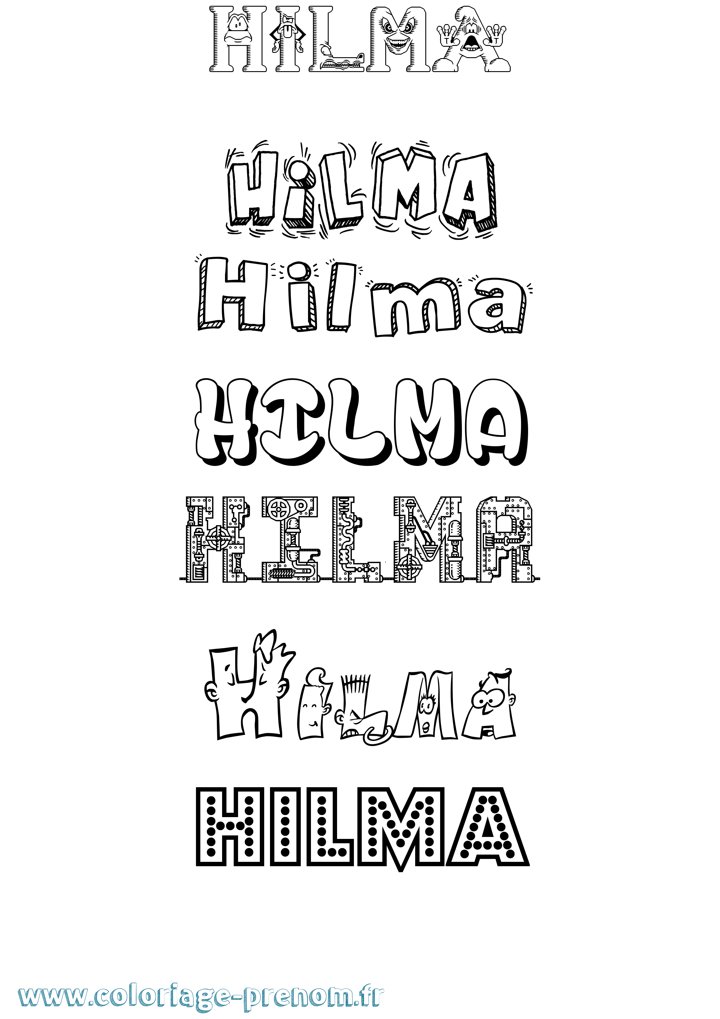 Coloriage Hilma Fun Coloriage prénom Hilma Fun
