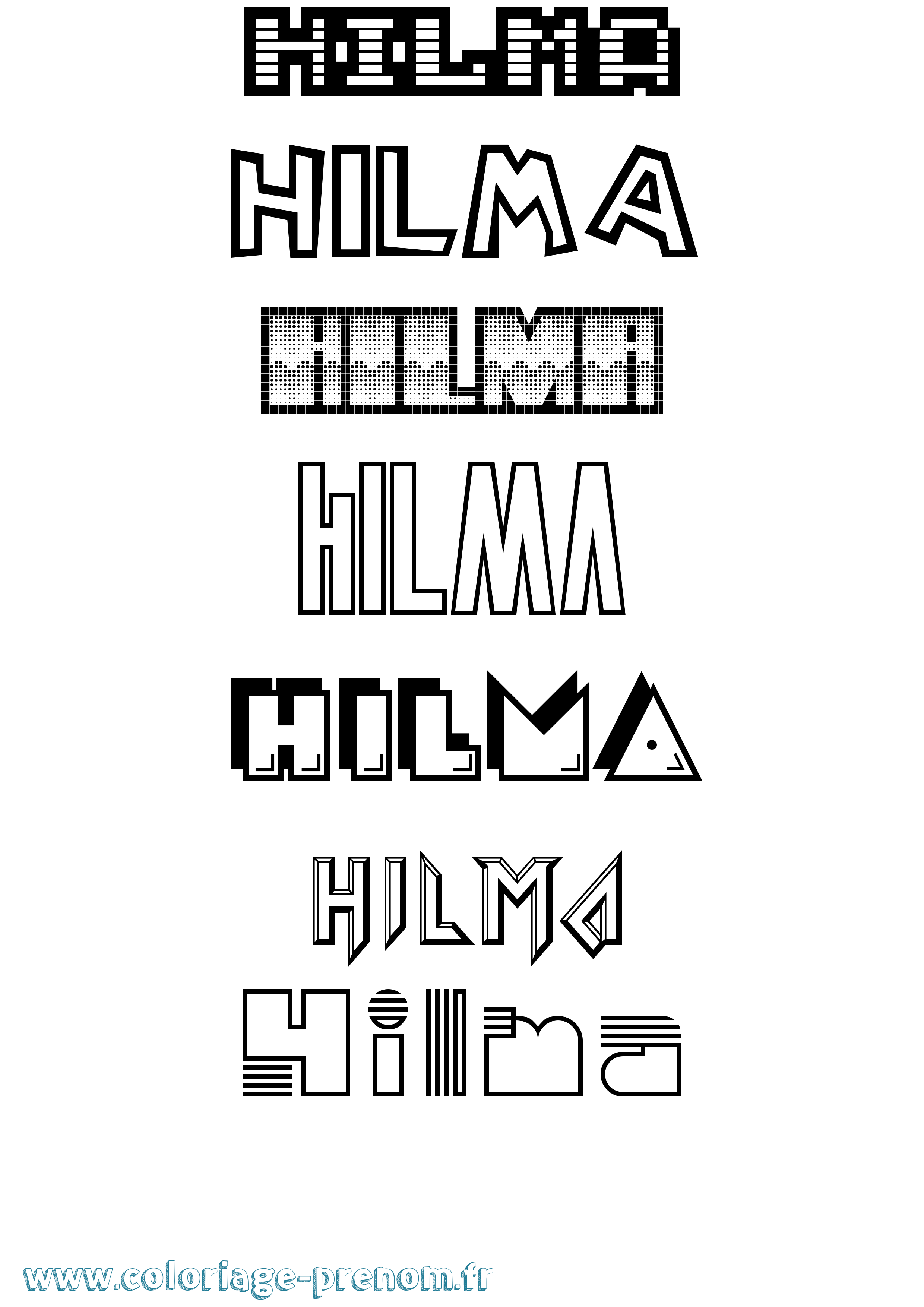 Coloriage Hilma Jeux Vidéos Coloriage prénom Hilma Jeux Vidéos