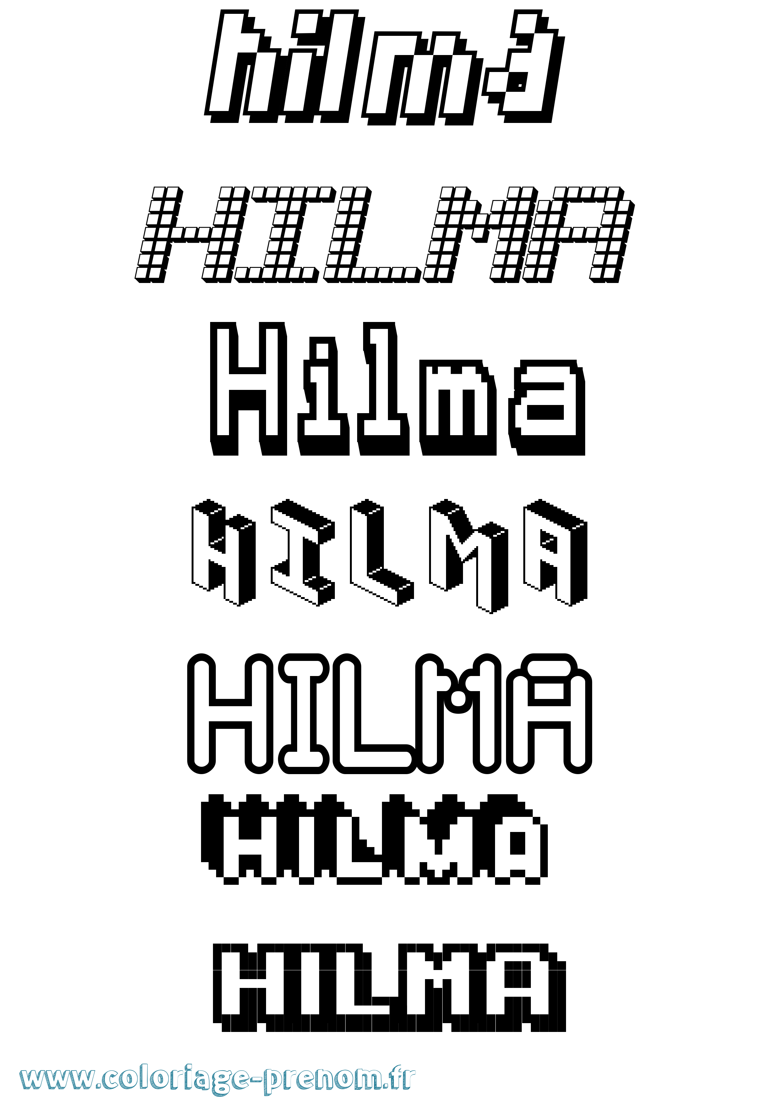 Coloriage Hilma Pixel Coloriage prénom Hilma Pixel