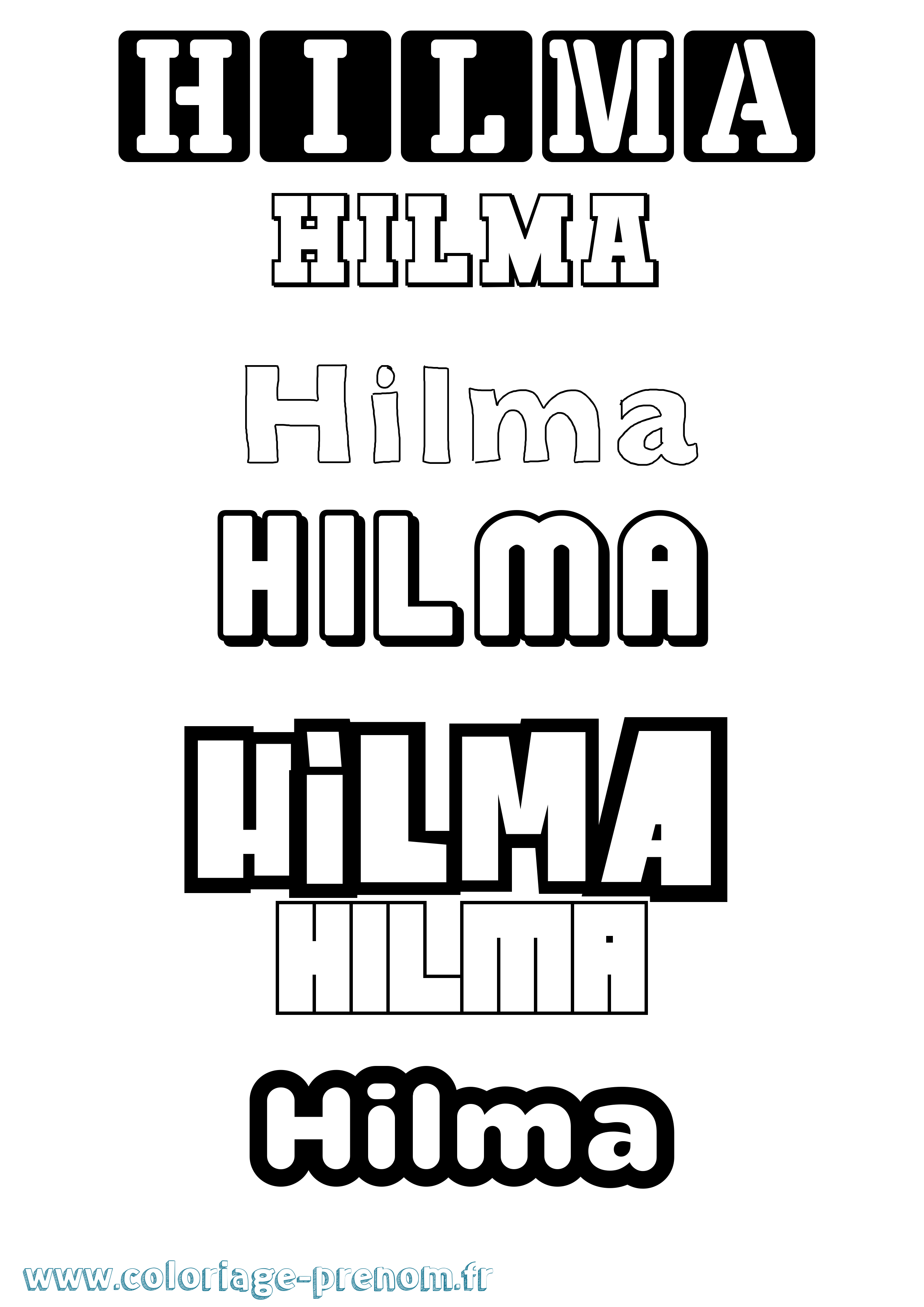 Coloriage Hilma Simple Coloriage prénom Hilma Simple