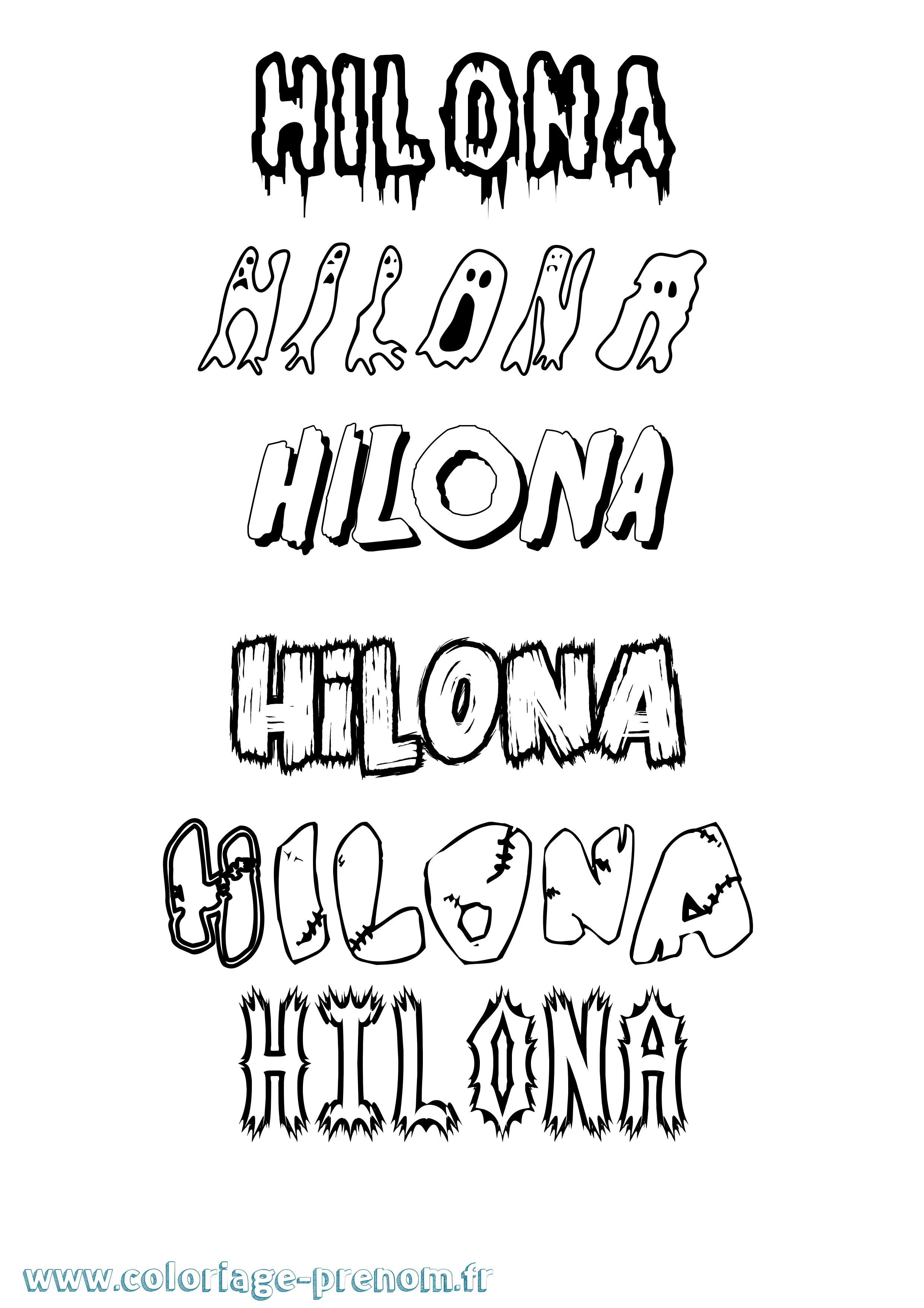 Coloriage Hilona Frisson Coloriage prénom Hilona Frisson