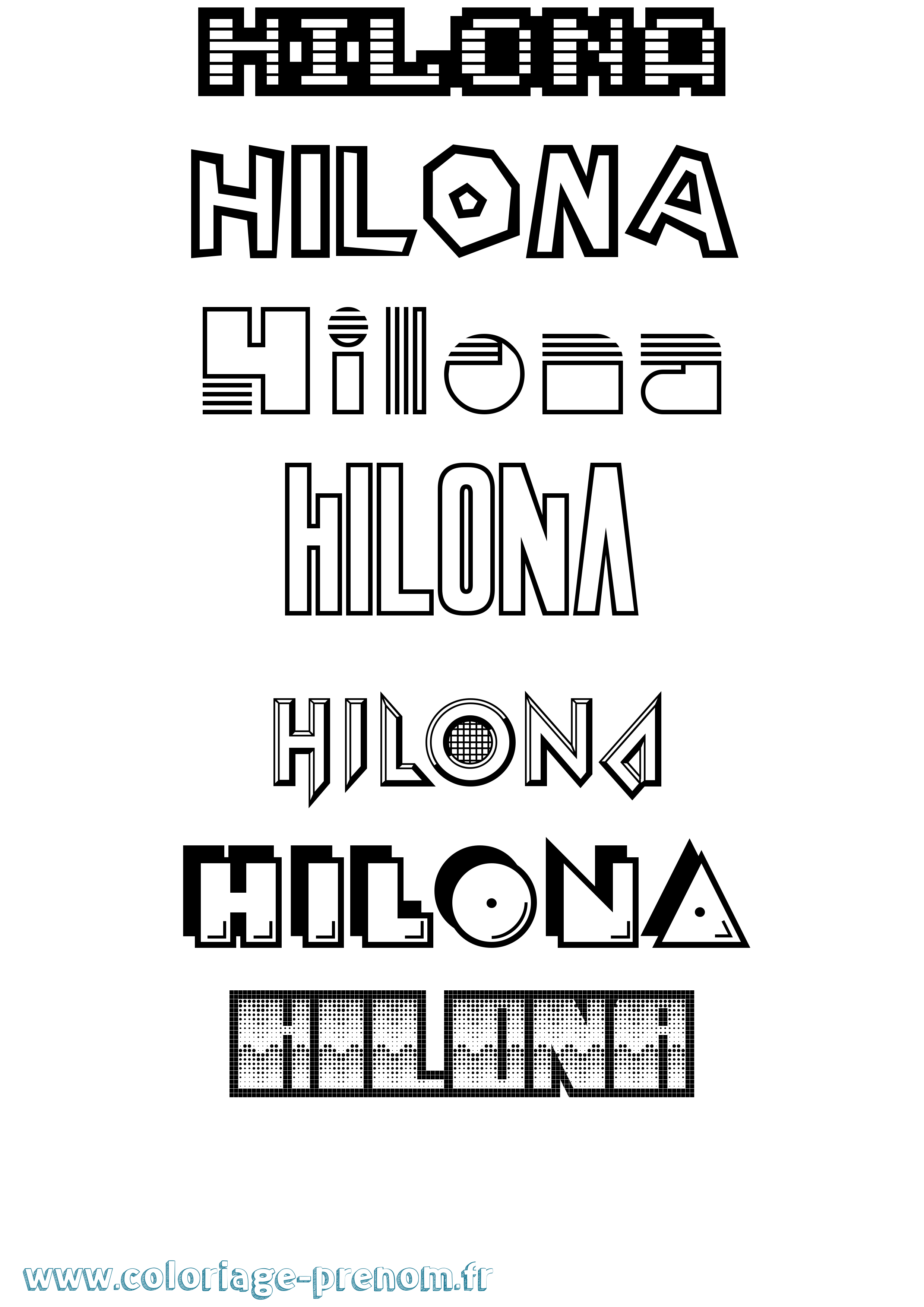 Coloriage Hilona Jeux Vidéos Coloriage prénom Hilona Jeux Vidéos