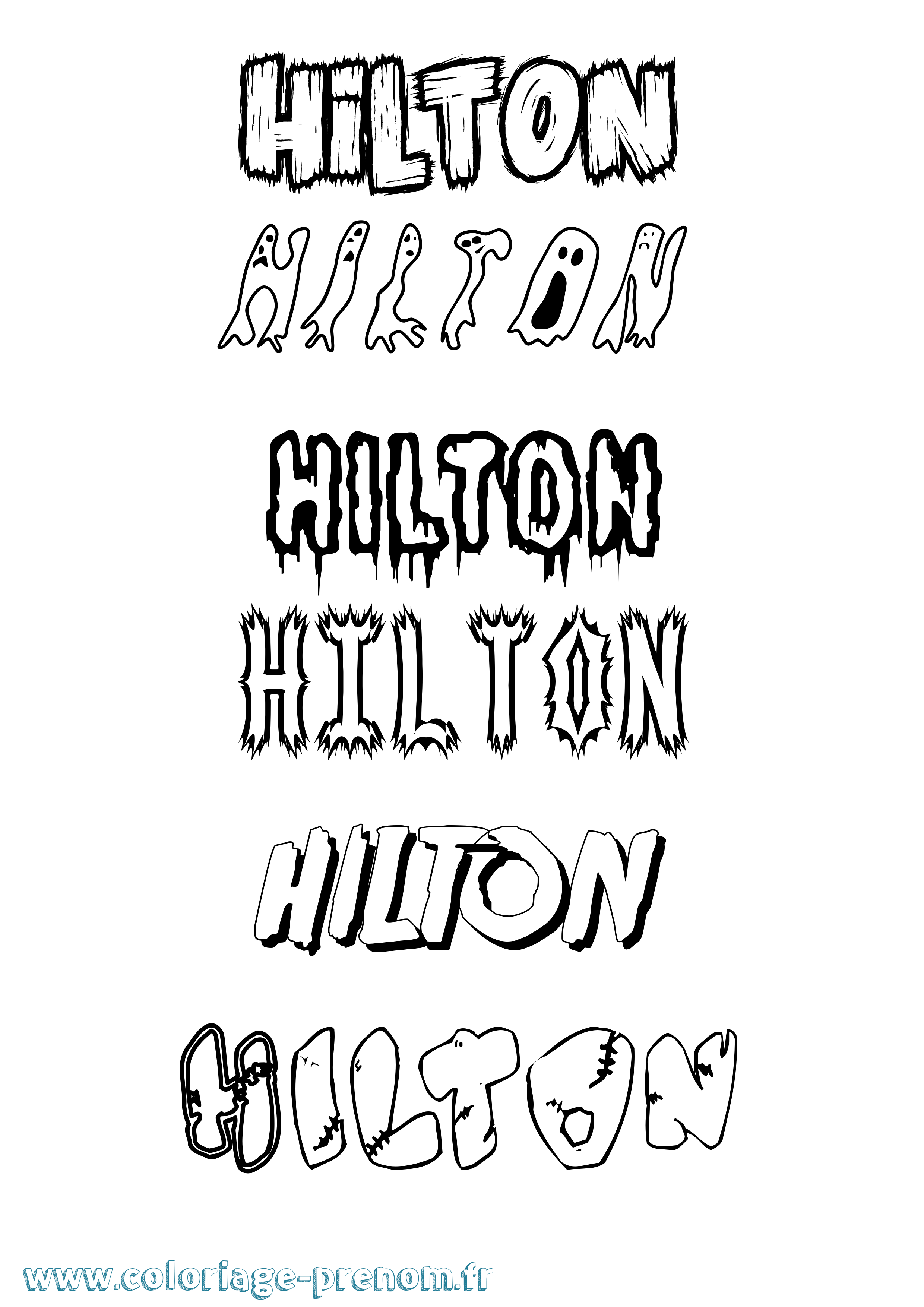 Coloriage Hilton Frisson Coloriage prénom Hilton Frisson