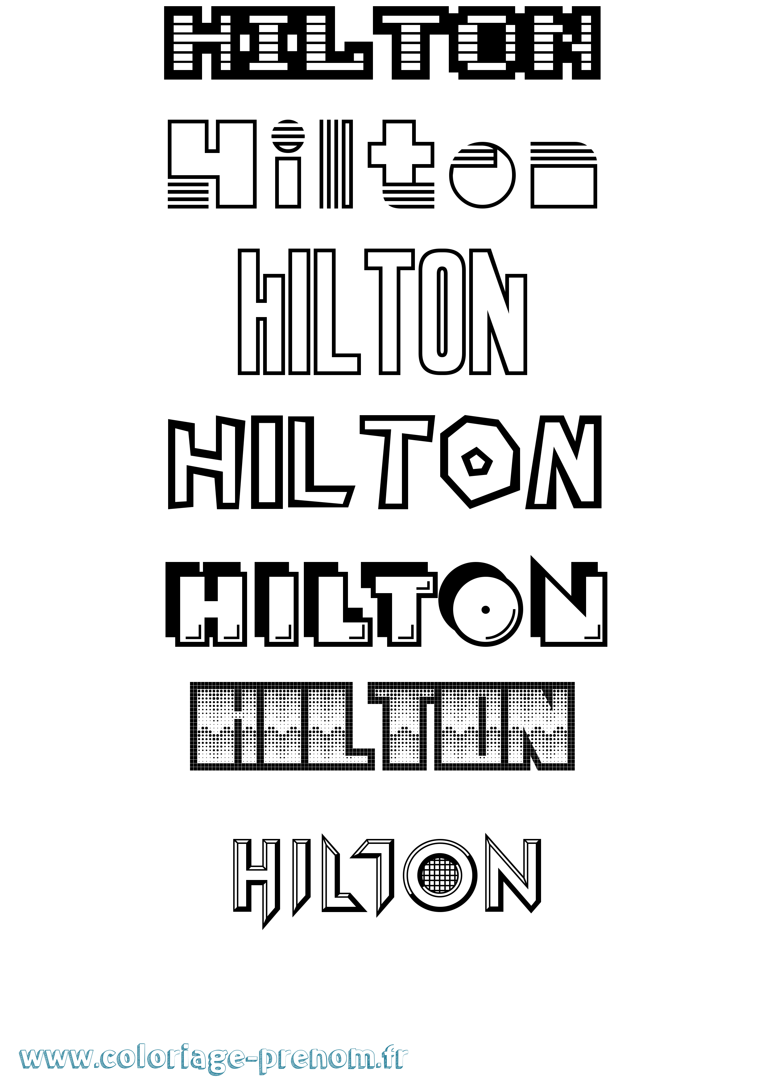Coloriage Hilton Jeux Vidéos Coloriage prénom Hilton Jeux Vidéos