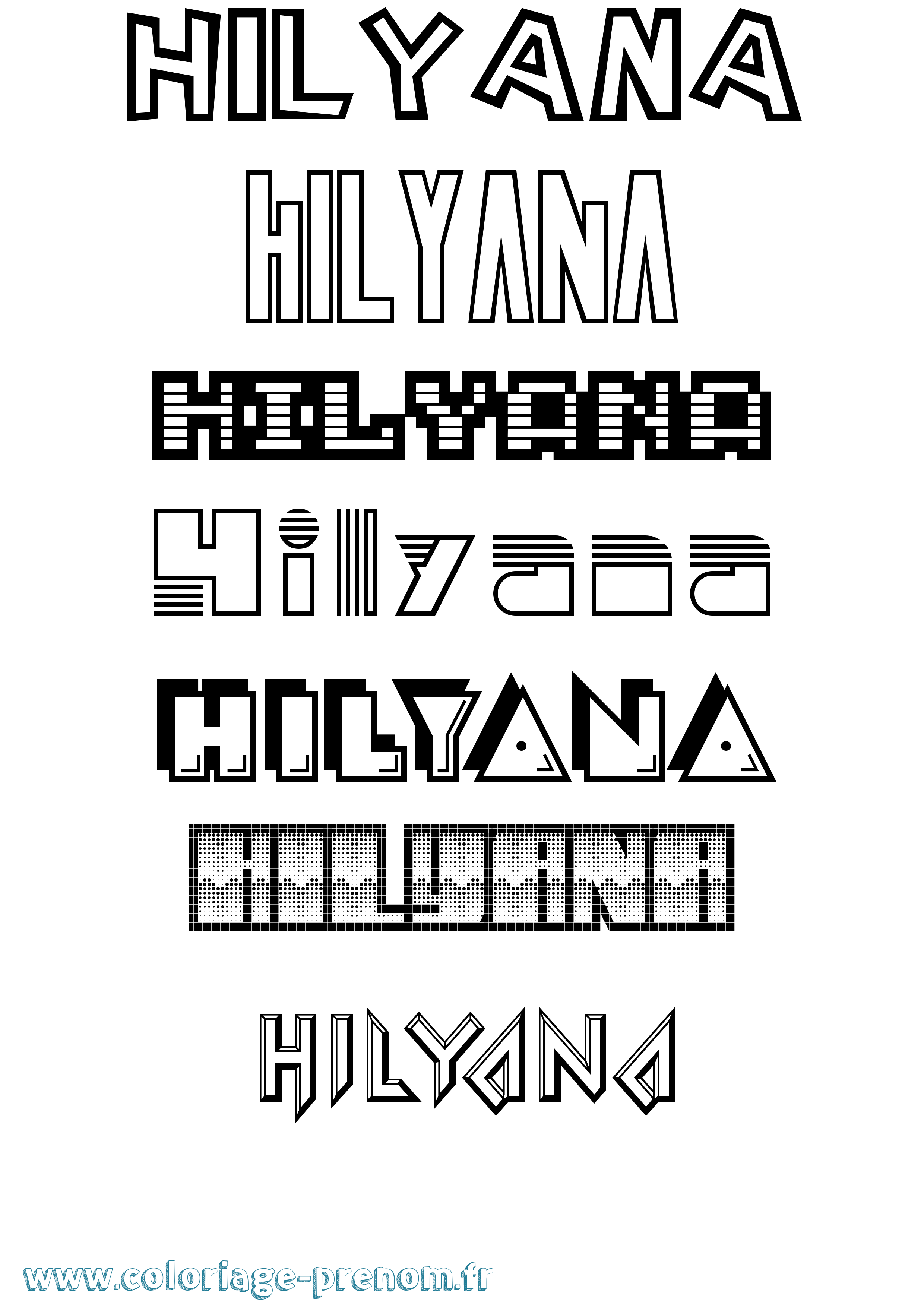 Coloriage Hilyana Jeux Vidéos Coloriage prénom Hilyana Jeux Vidéos