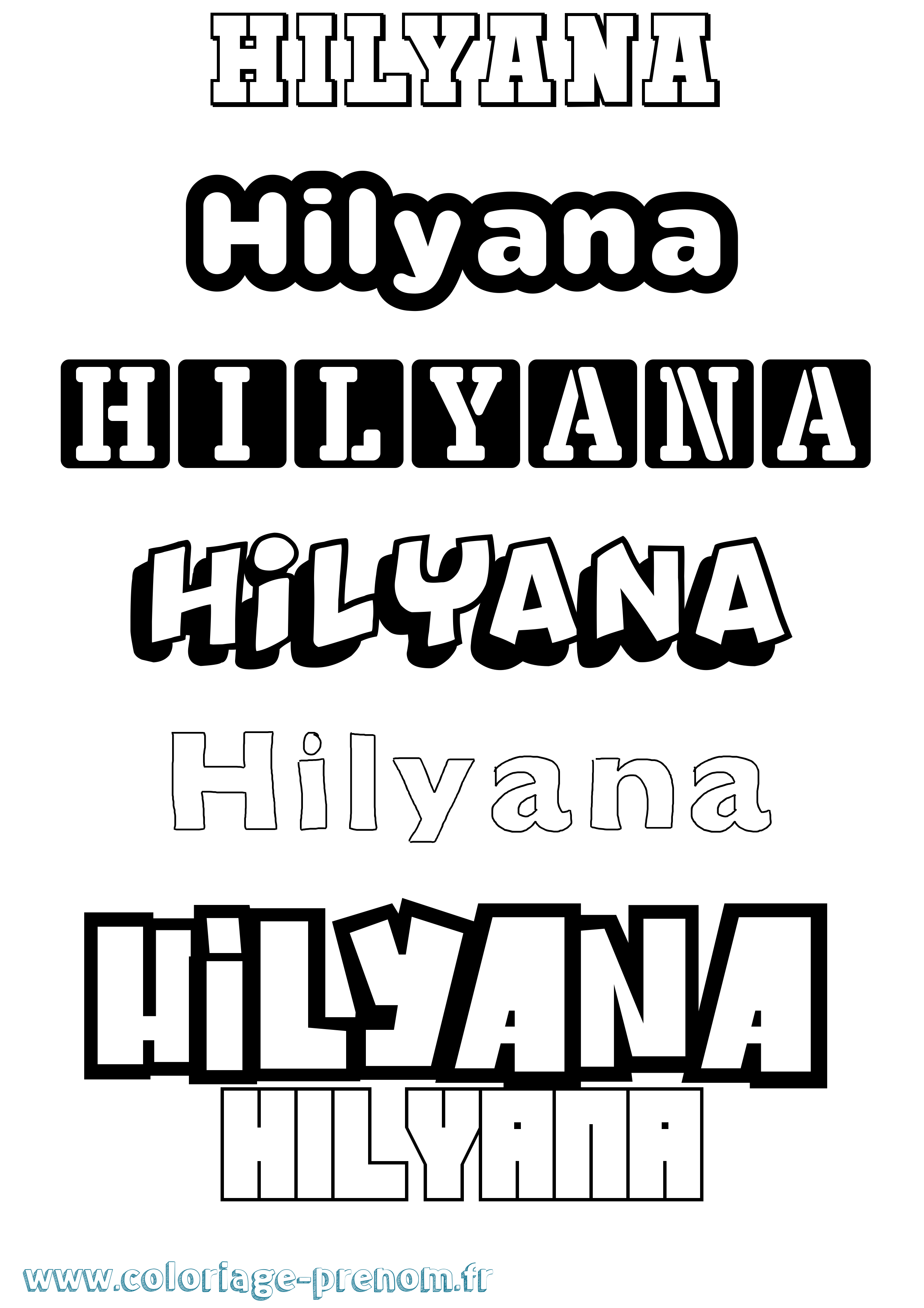 Coloriage Hilyana Simple Coloriage prénom Hilyana Simple