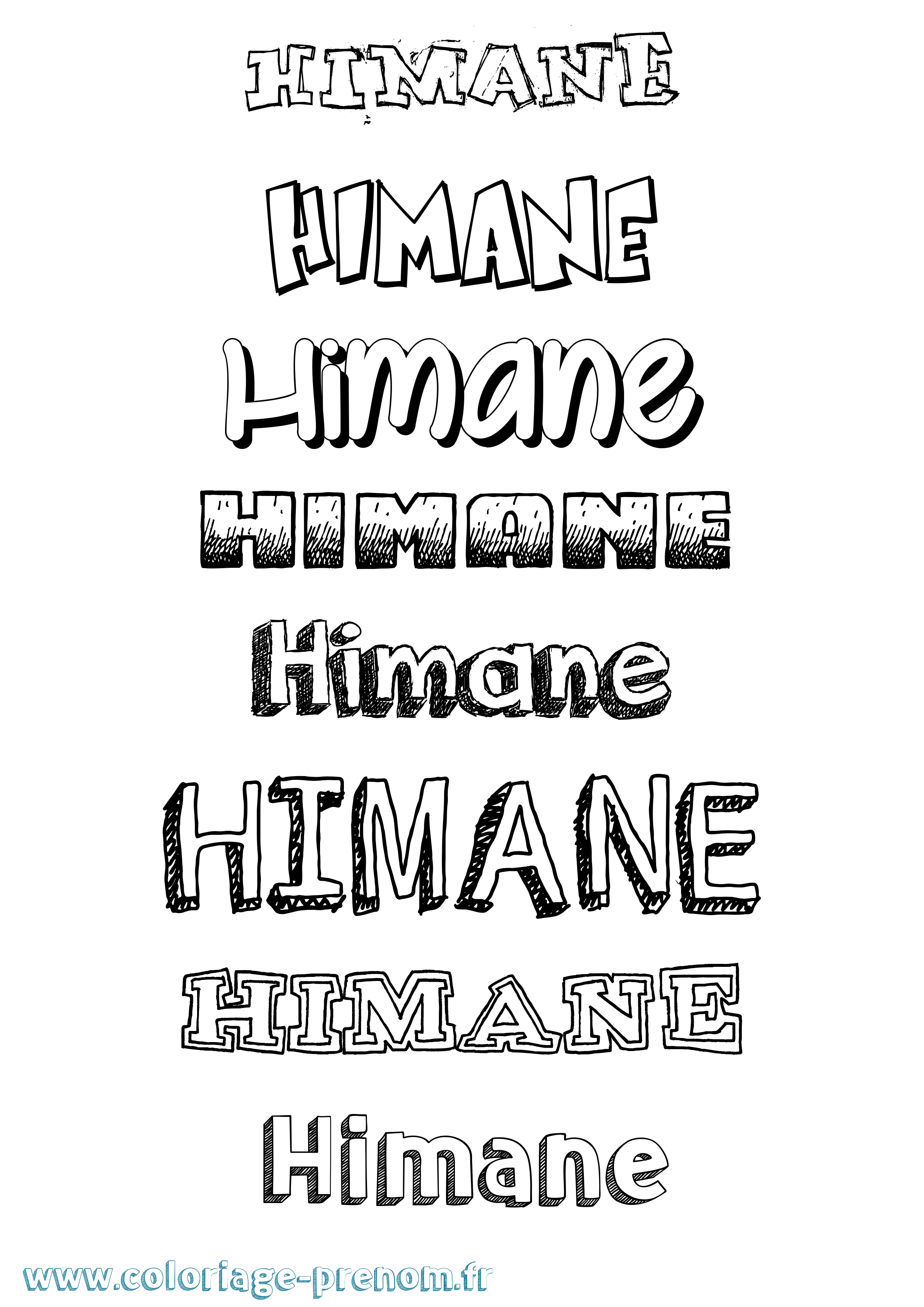 Coloriage Himane Dessiné Coloriage prénom Himane Dessiné