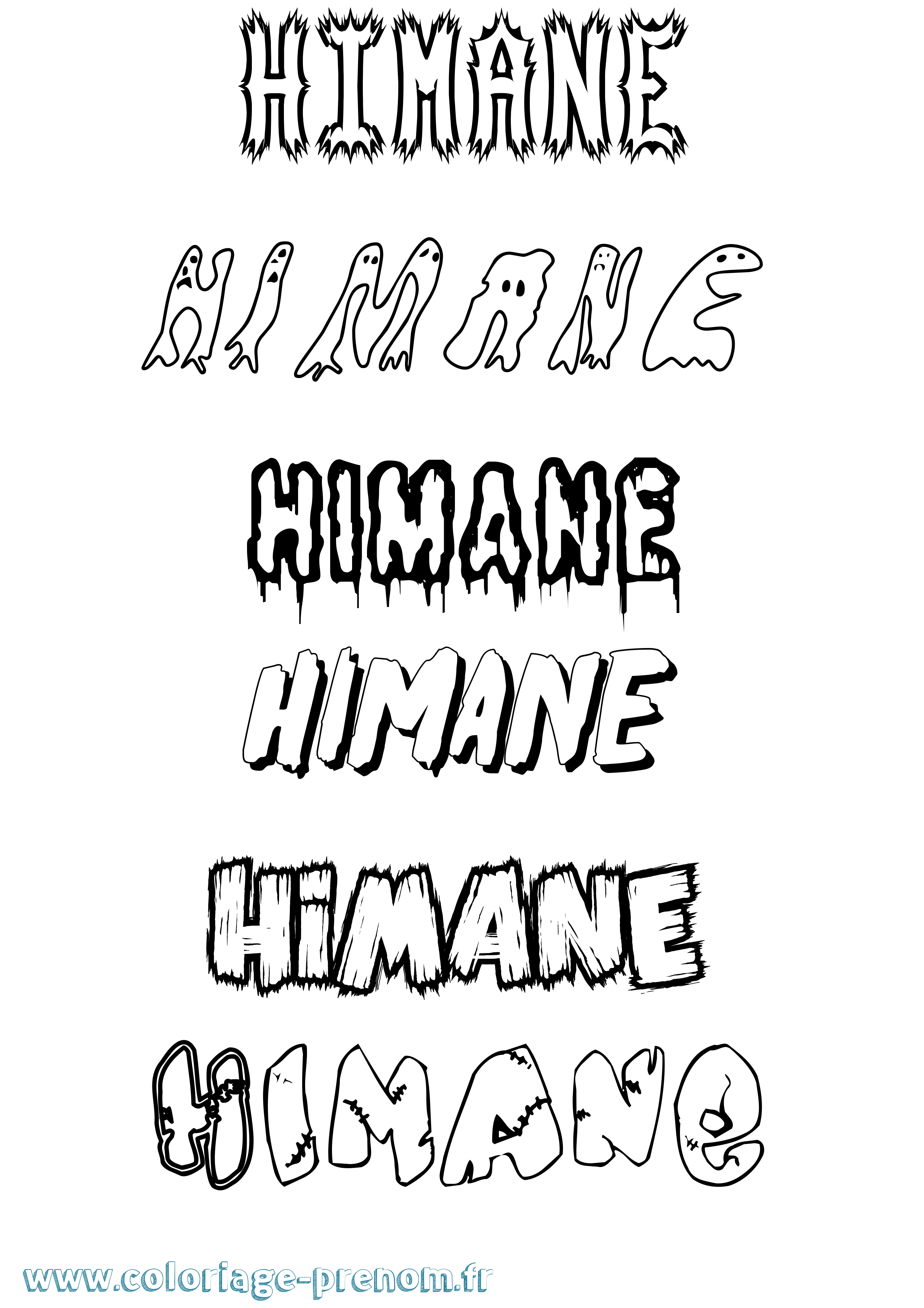 Coloriage Himane Frisson Coloriage prénom Himane Frisson