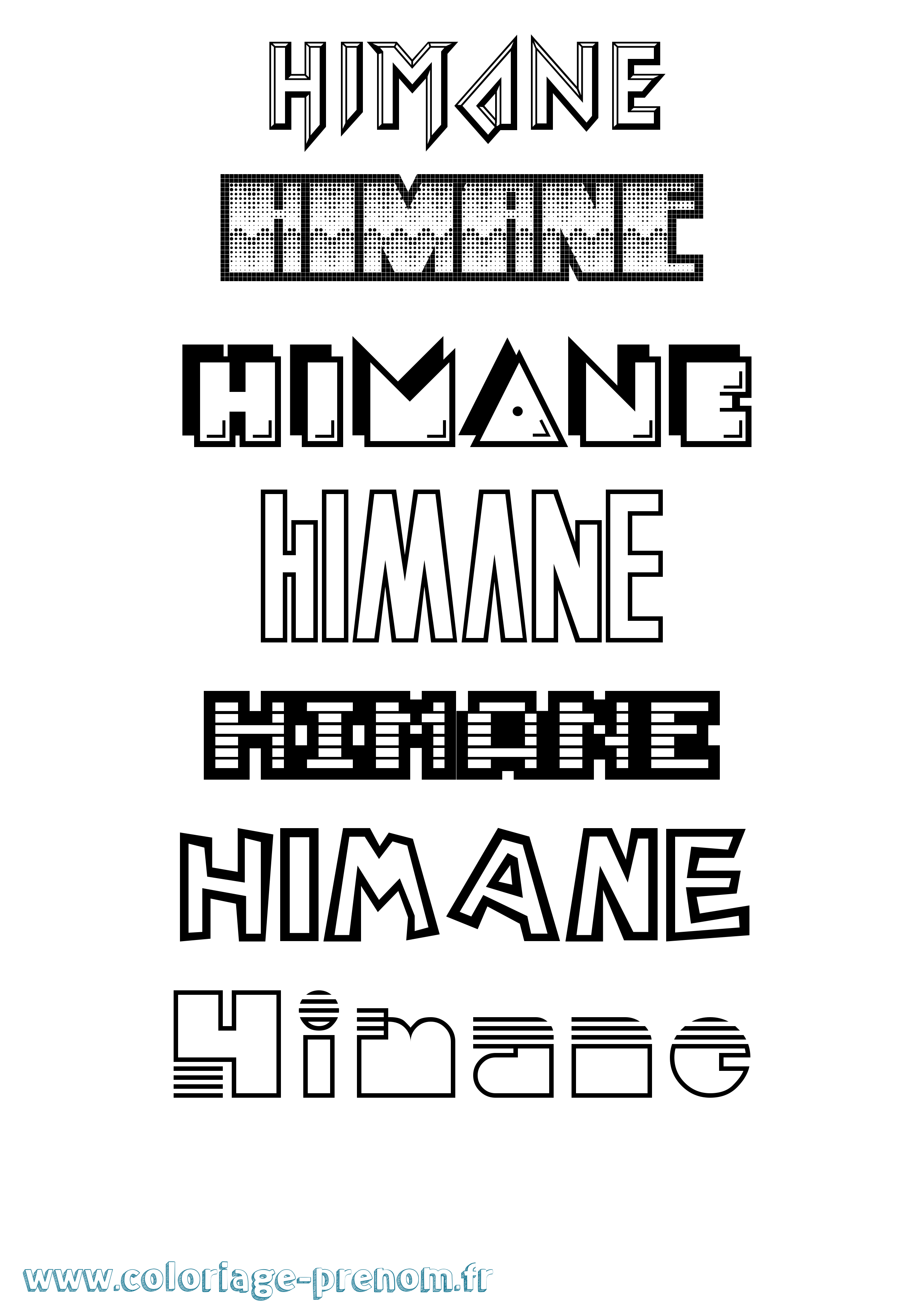 Coloriage Himane Jeux Vidéos Coloriage prénom Himane Jeux Vidéos