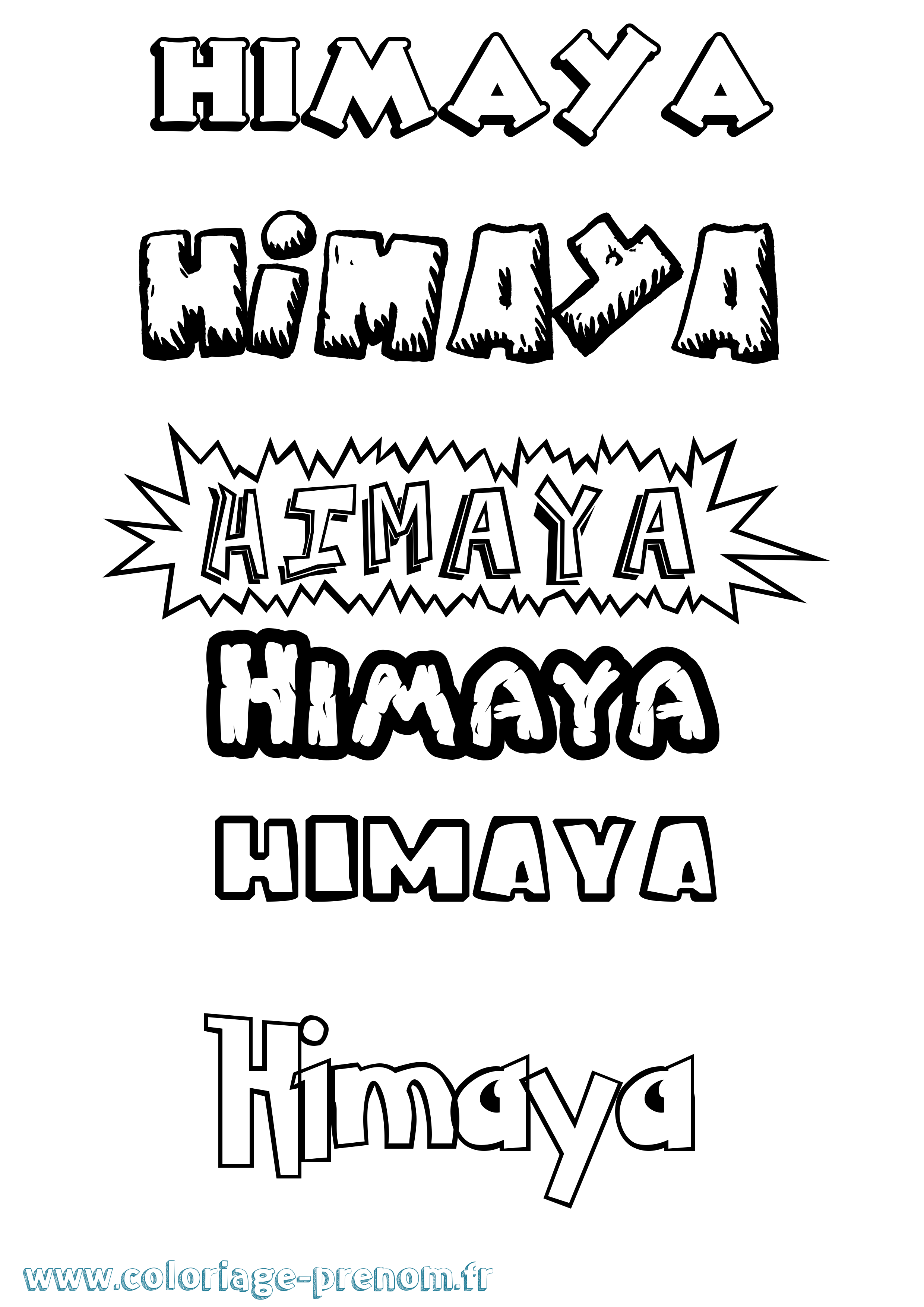 Coloriage Himaya Dessin Animé Coloriage prénom Himaya Dessin Animé