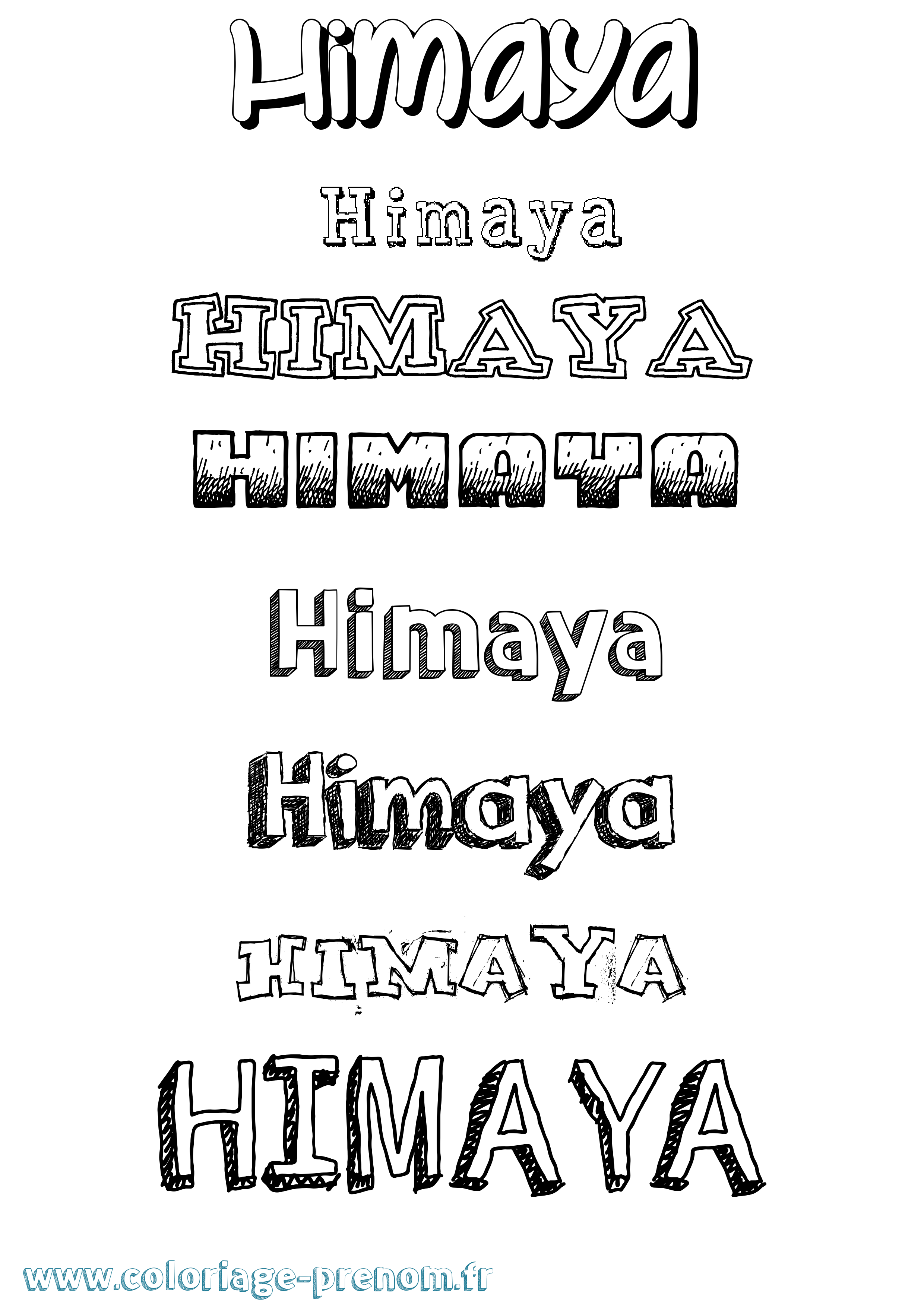 Coloriage Himaya Dessiné Coloriage prénom Himaya Dessiné