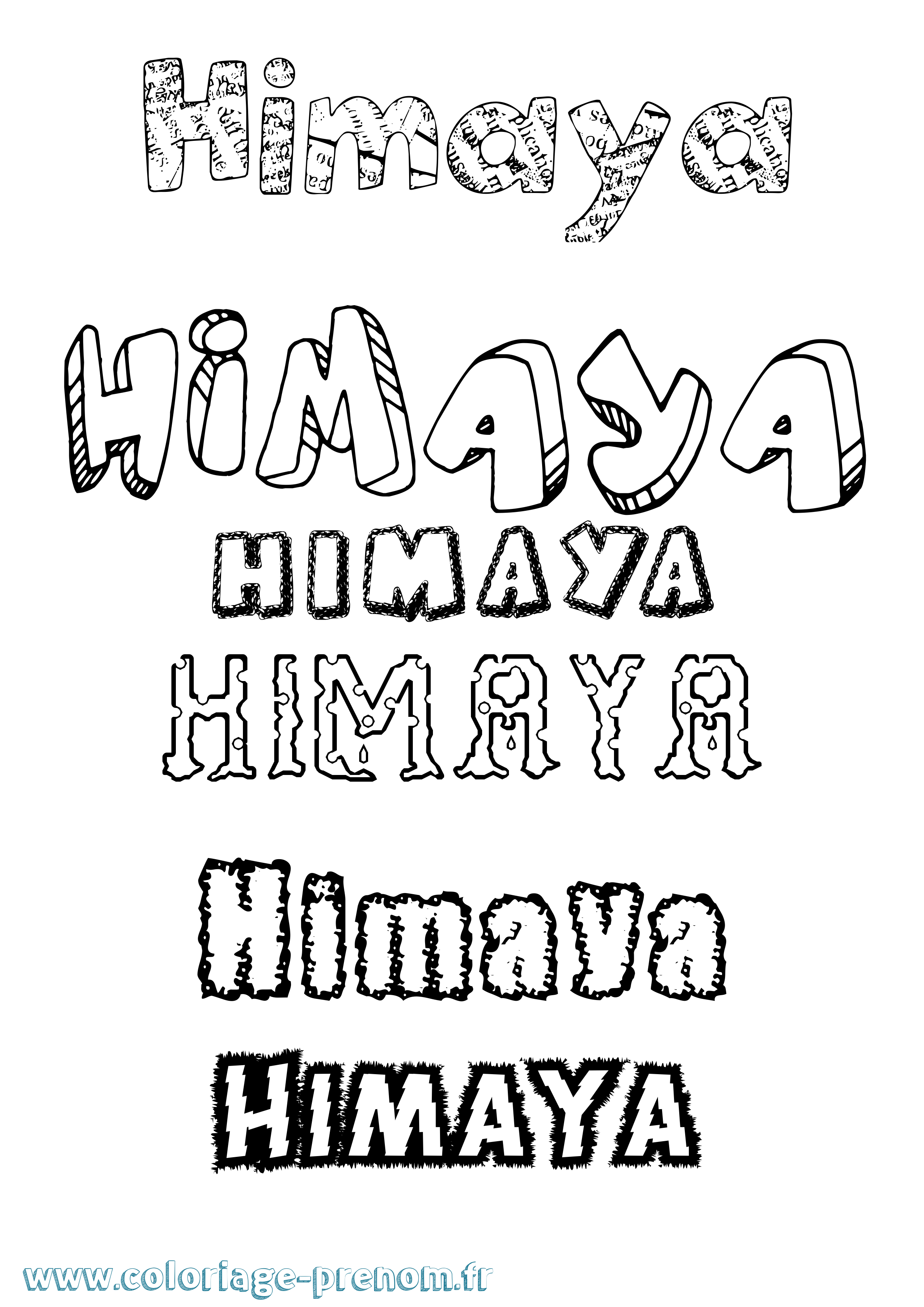 Coloriage Himaya Destructuré Coloriage prénom Himaya Destructuré