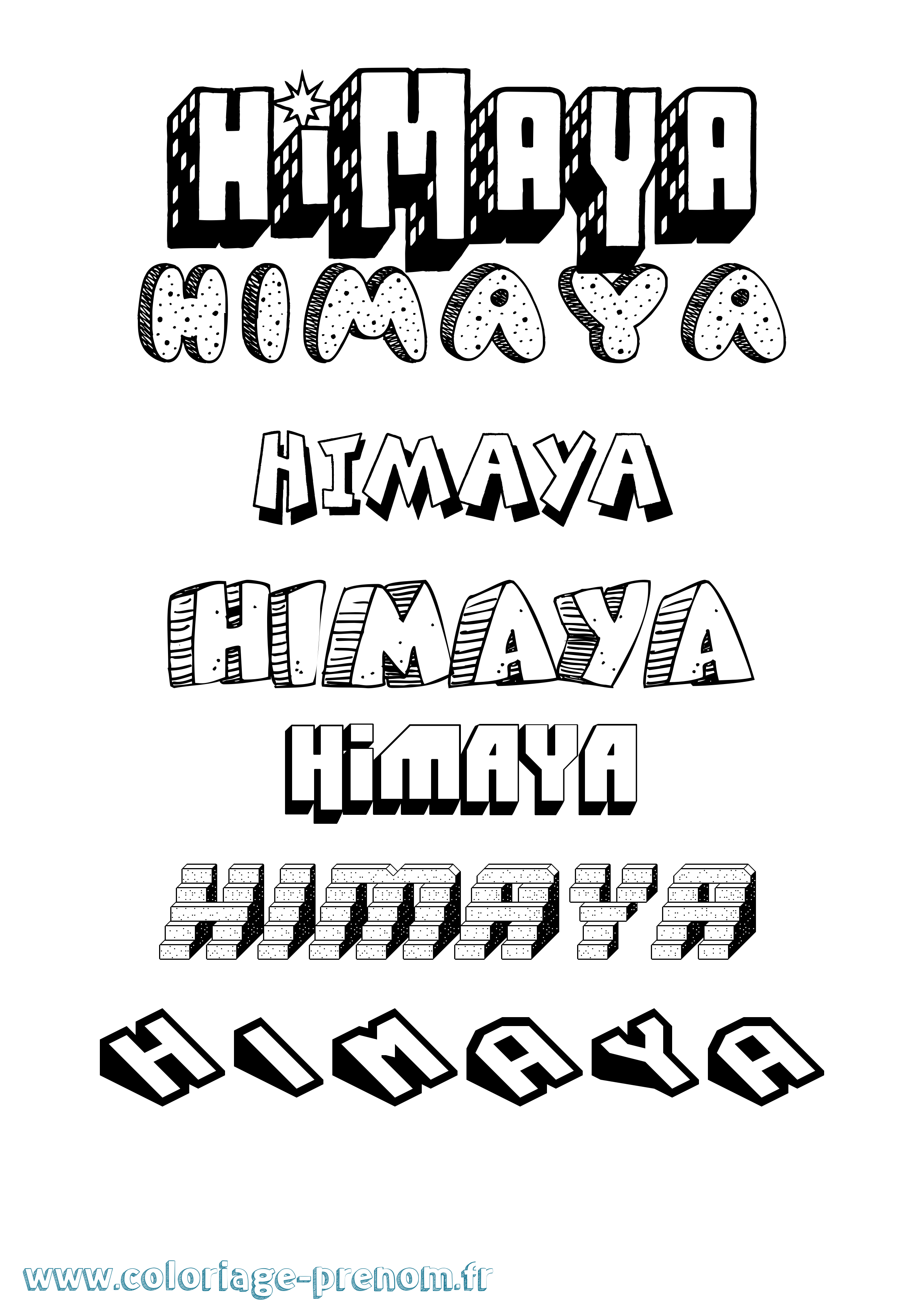 Coloriage Himaya Effet 3D Coloriage prénom Himaya Effet 3D