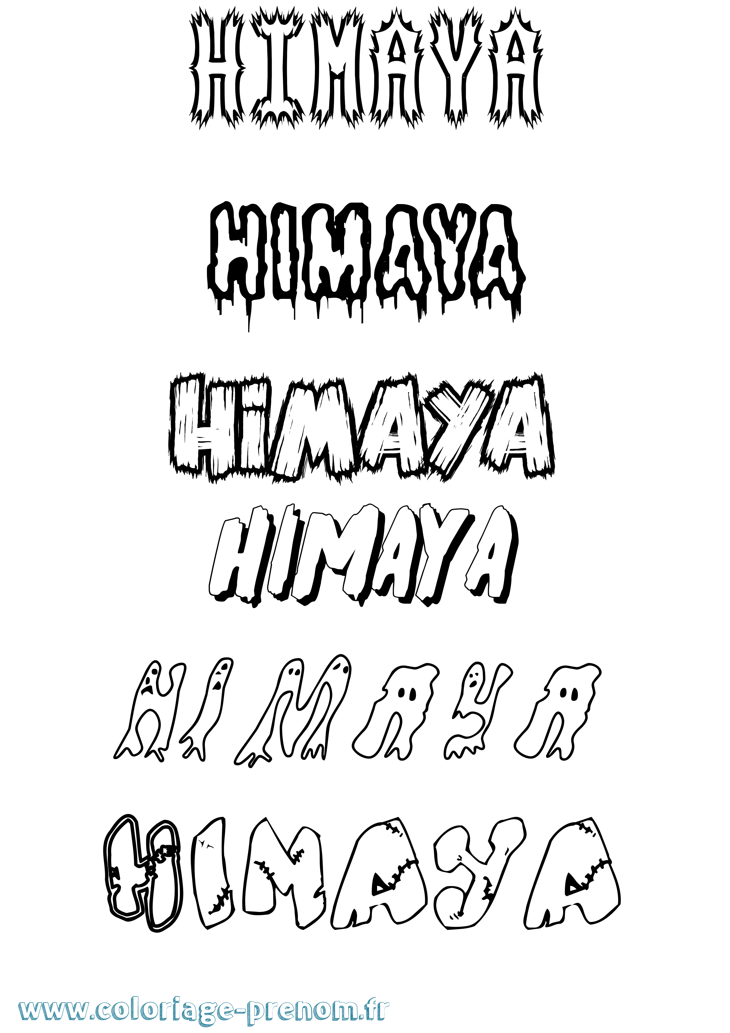 Coloriage Himaya Frisson Coloriage prénom Himaya Frisson