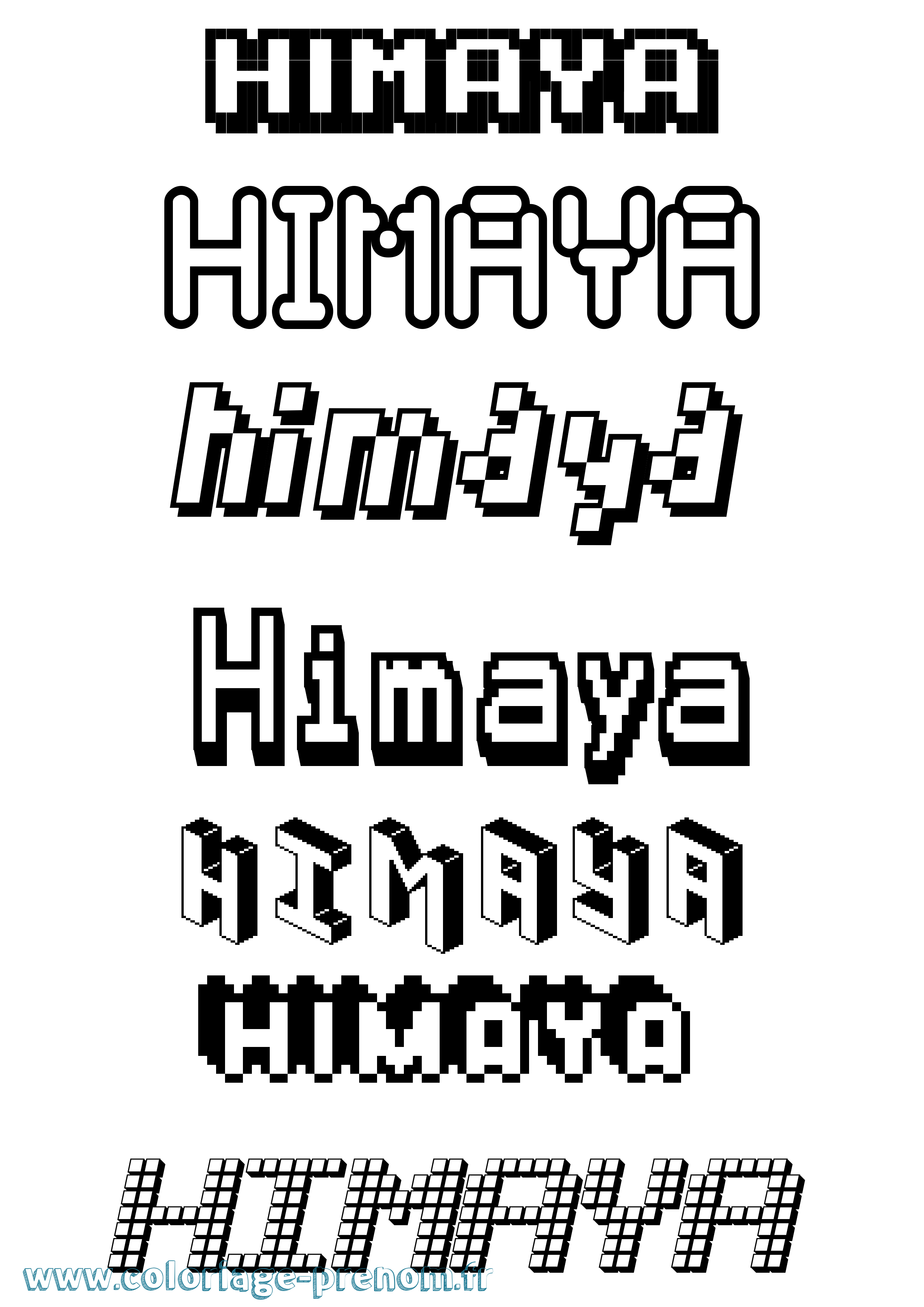 Coloriage Himaya Pixel Coloriage prénom Himaya Pixel