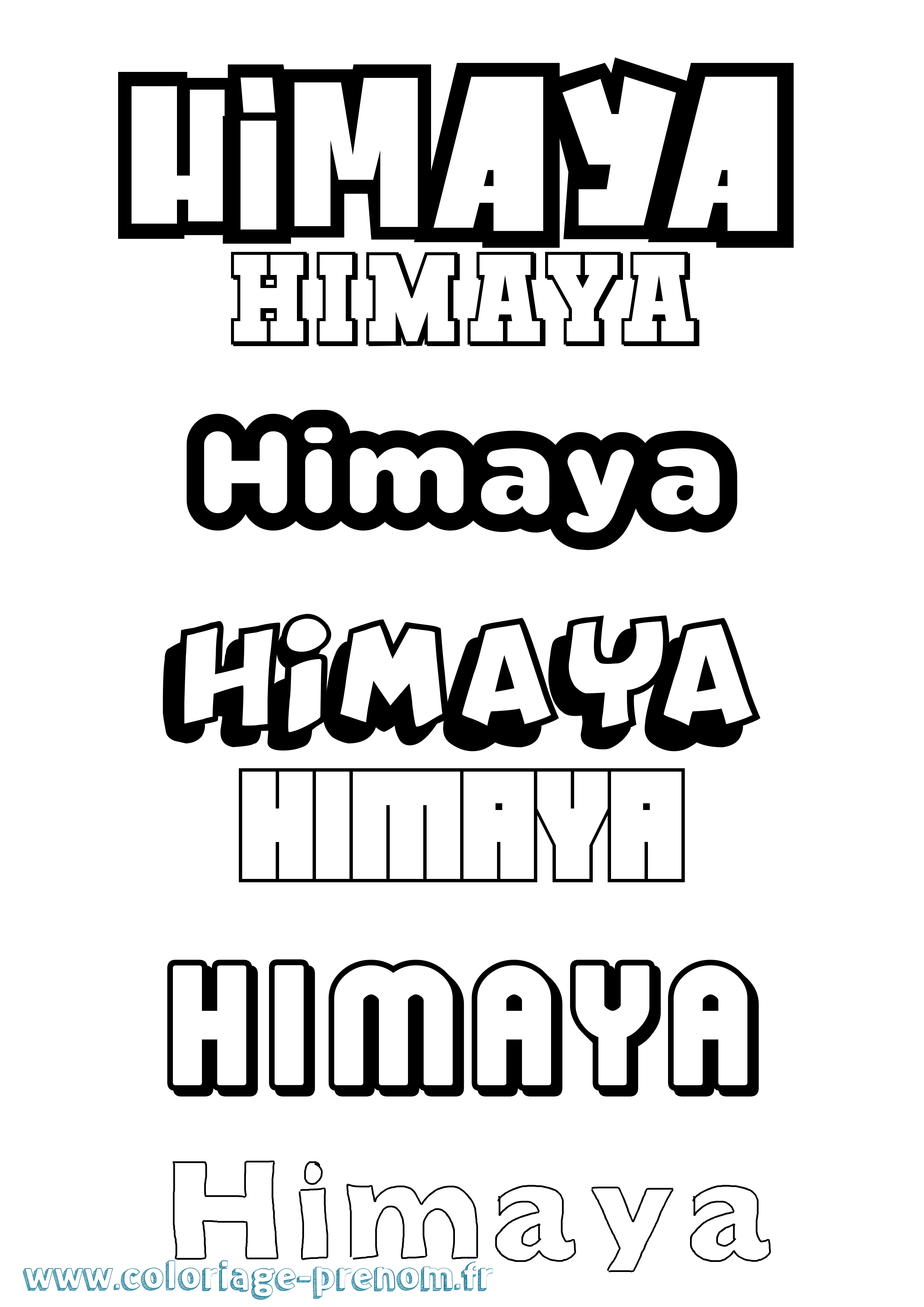 Coloriage Himaya Simple Coloriage prénom Himaya Simple